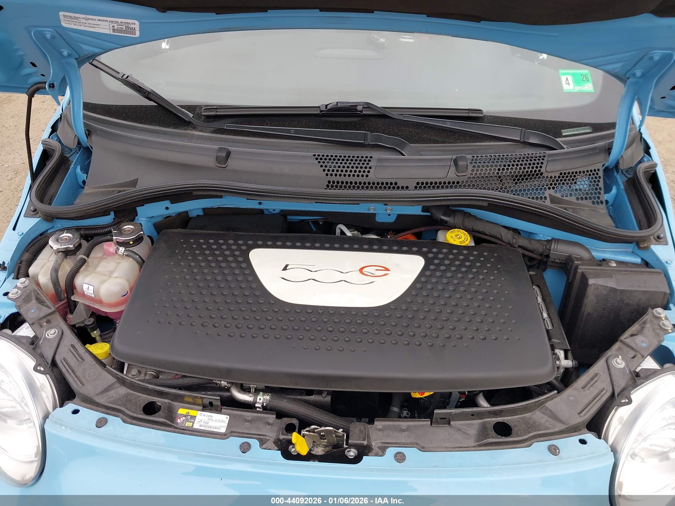 2015 Fiat 500e Battery Electric Light Blue vin: 3C3CFFGE1FT575966
