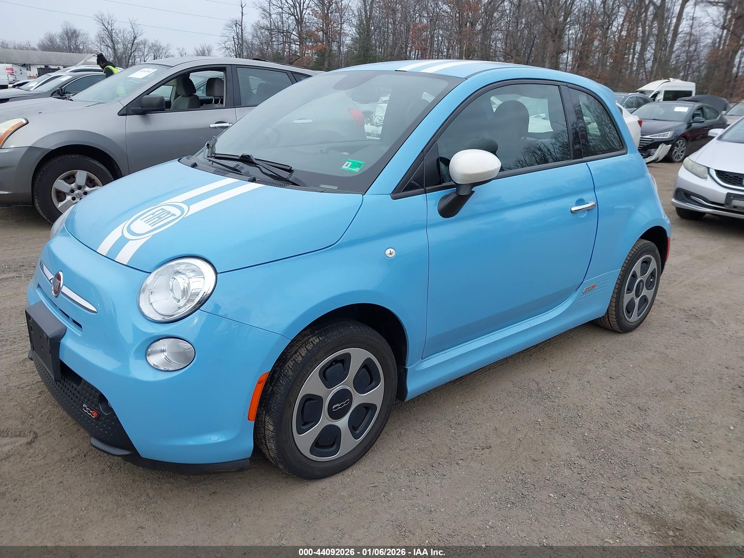 2015 Fiat 500e Battery Electric Light Blue vin: 3C3CFFGE1FT575966
