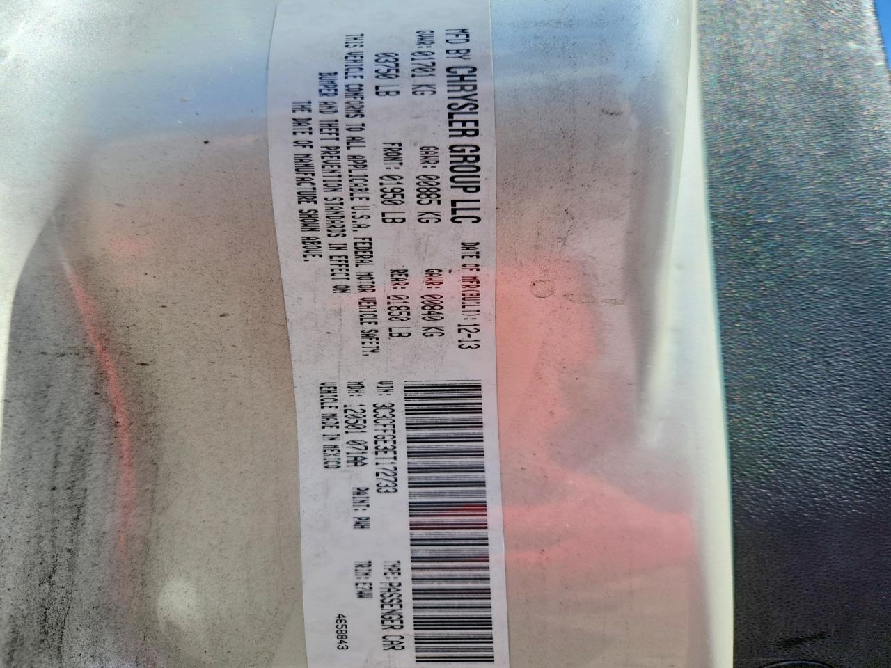 2014 Fiat 500 Electric White vin: 3C3CFFGE3ET172733