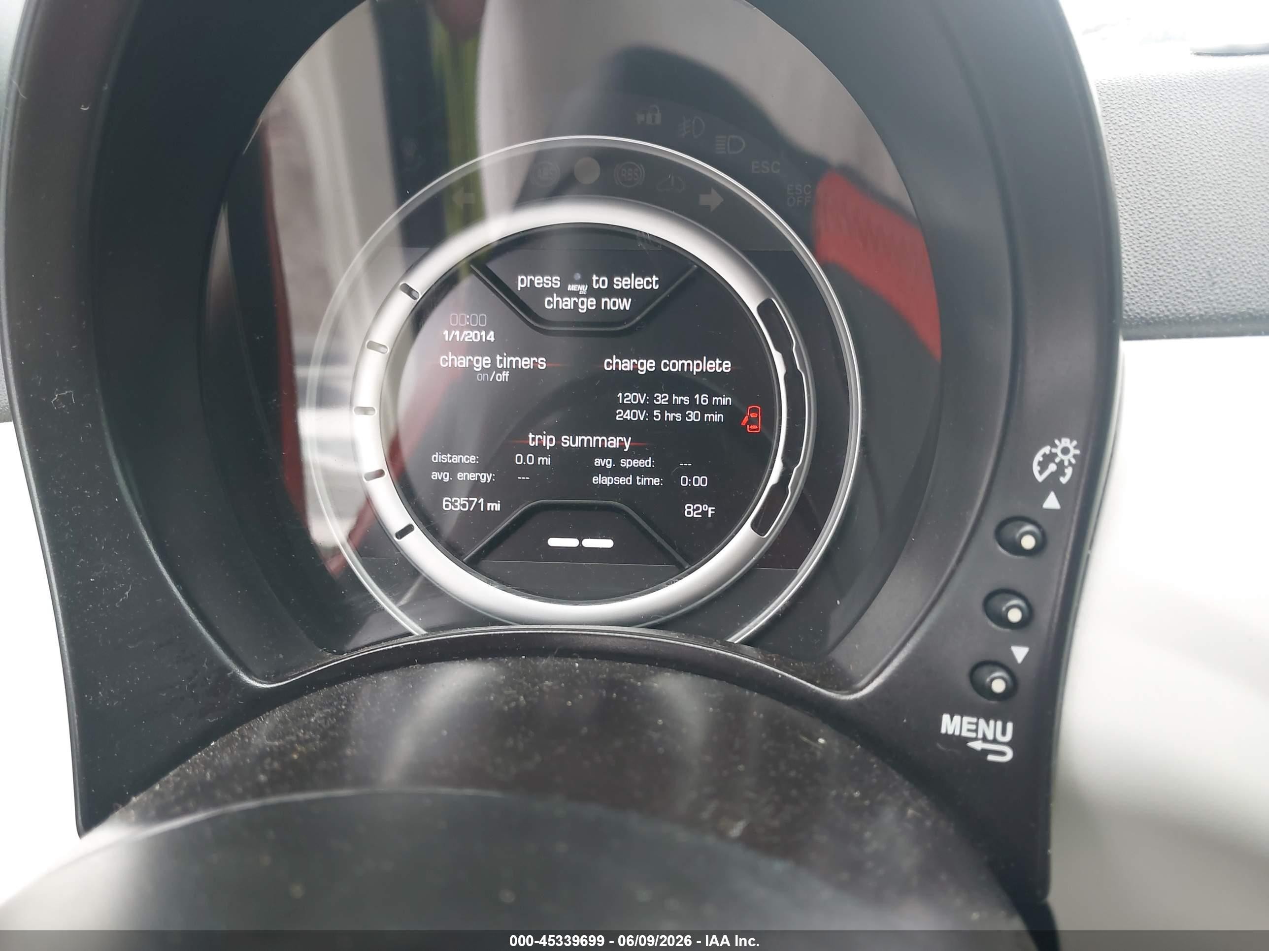 2014 Fiat 500e Battery Electric White vin: 3C3CFFGE3ET244952