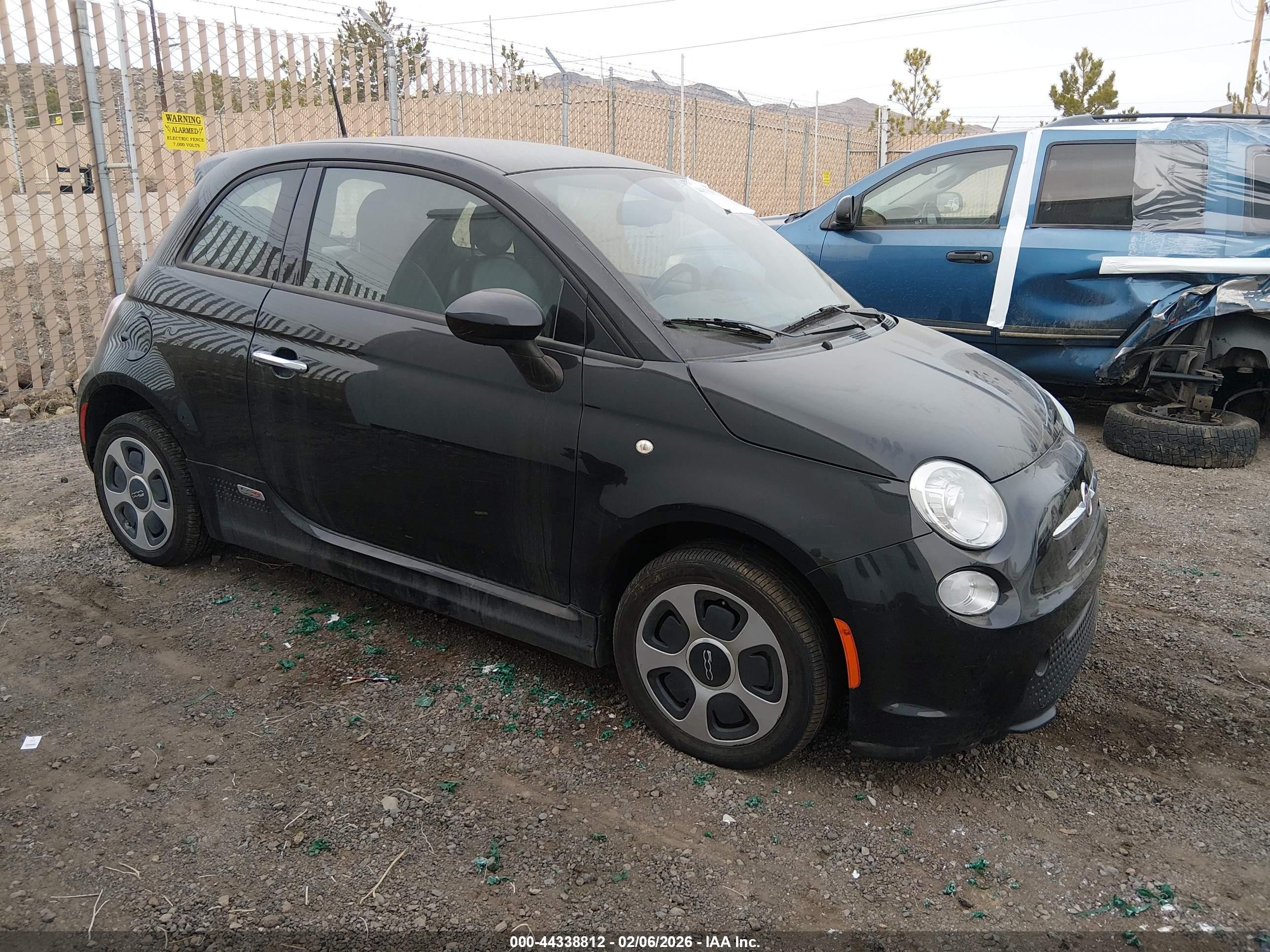 2013 Fiat 500e Battery Electric Black vin: 3C3CFFGE4DT714145