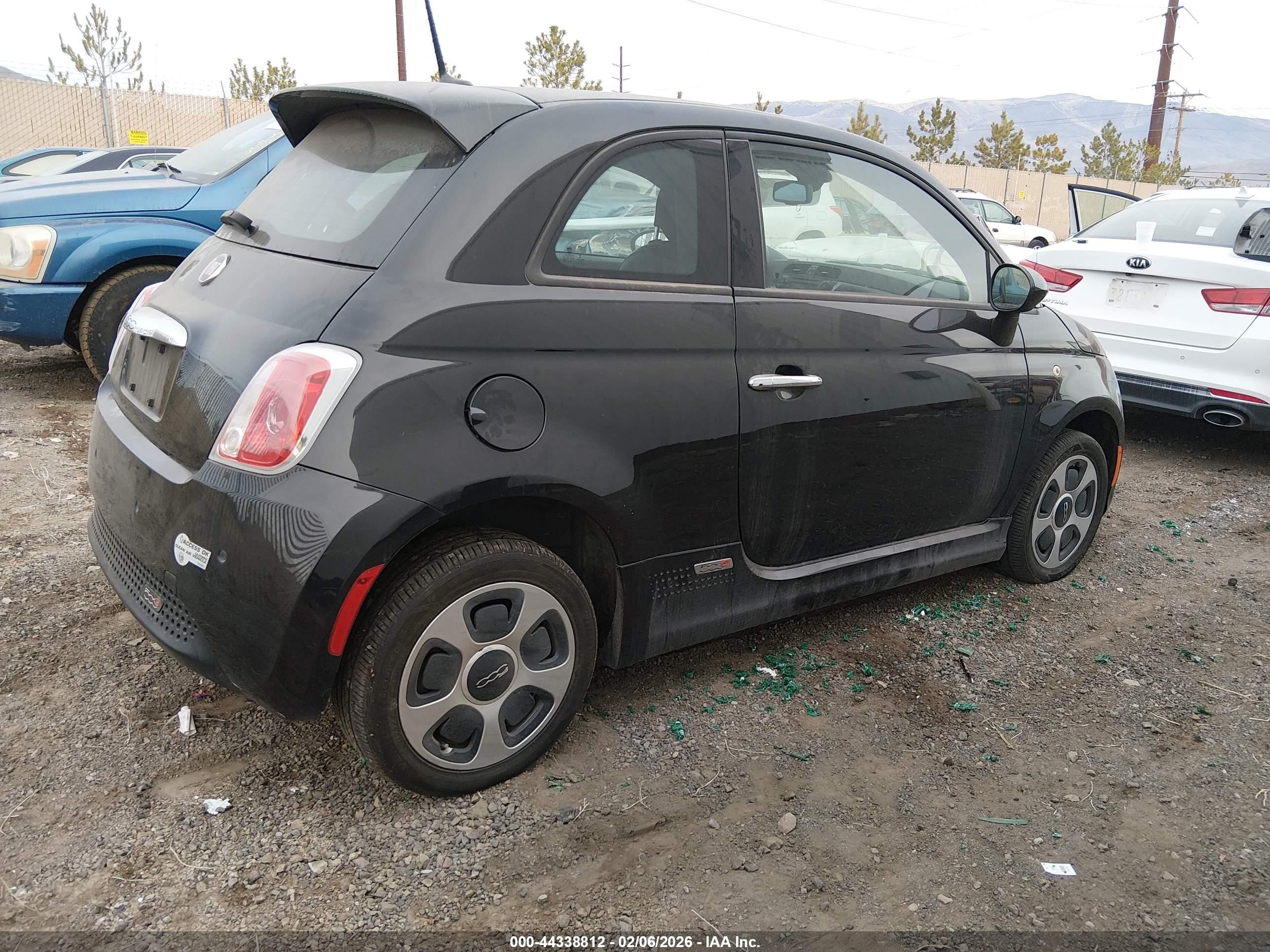 2013 Fiat 500e Battery Electric Black vin: 3C3CFFGE4DT714145
