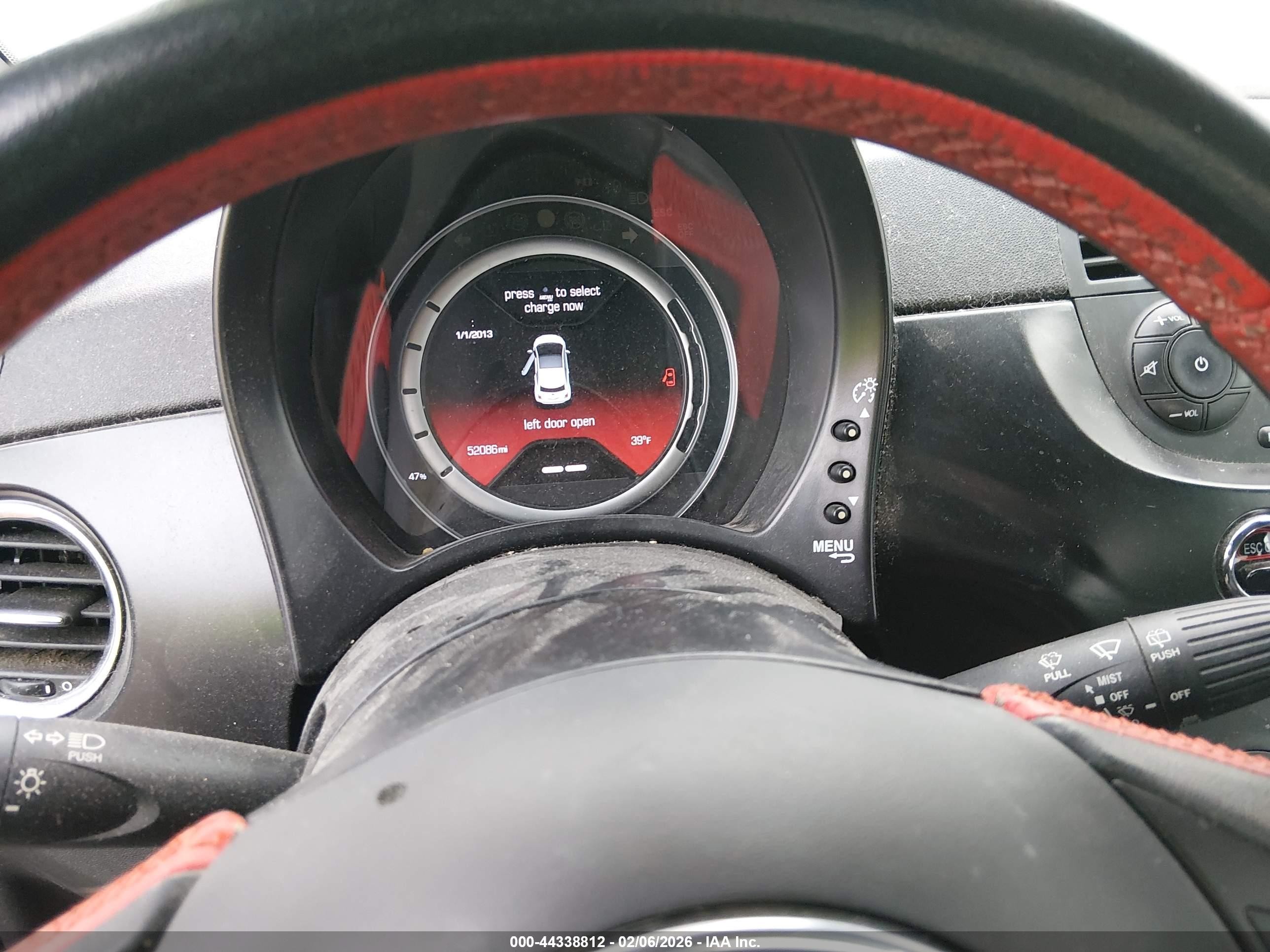 2013 Fiat 500e Battery Electric Black vin: 3C3CFFGE4DT714145