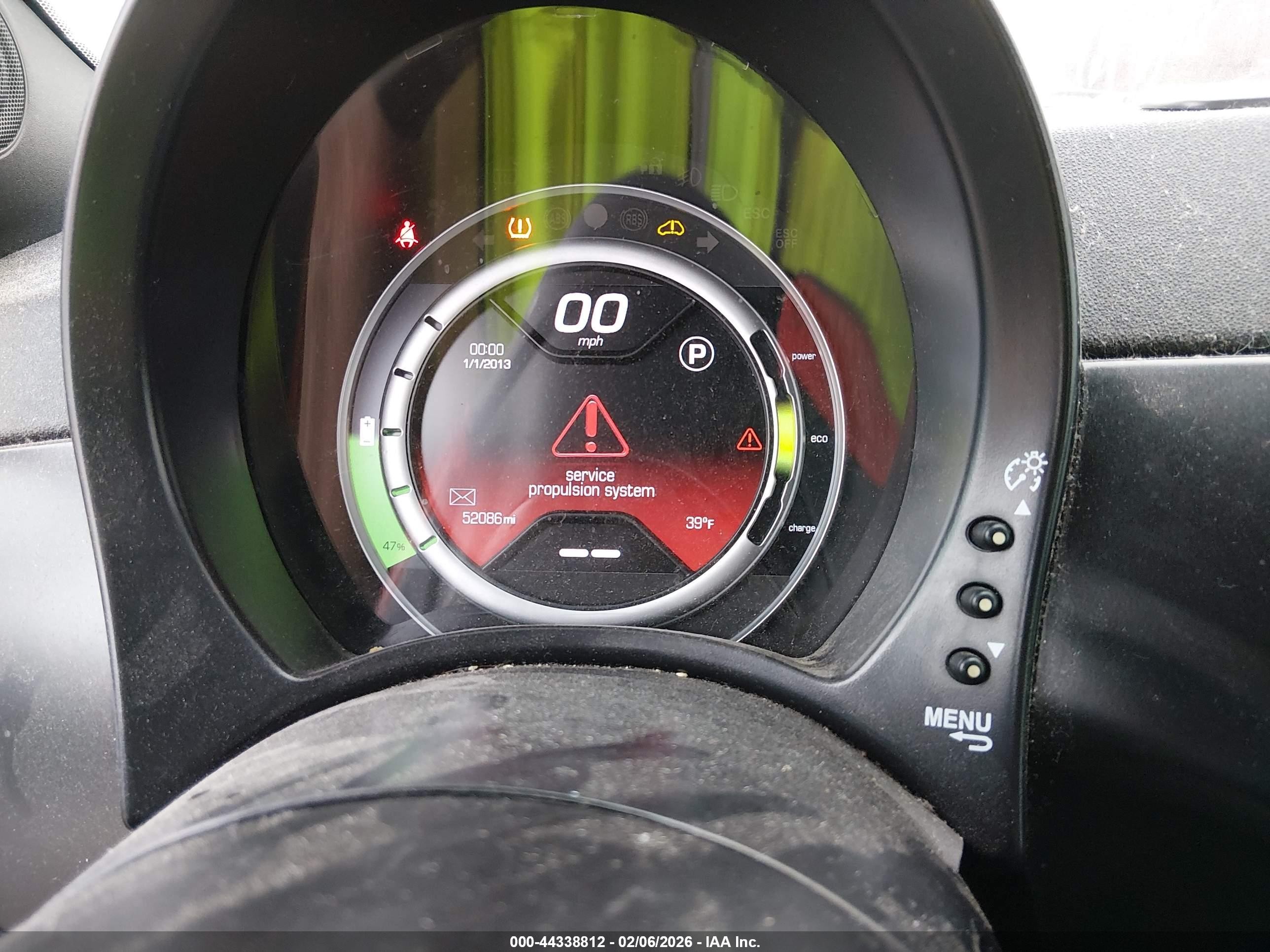 2013 Fiat 500e Battery Electric Black vin: 3C3CFFGE4DT714145