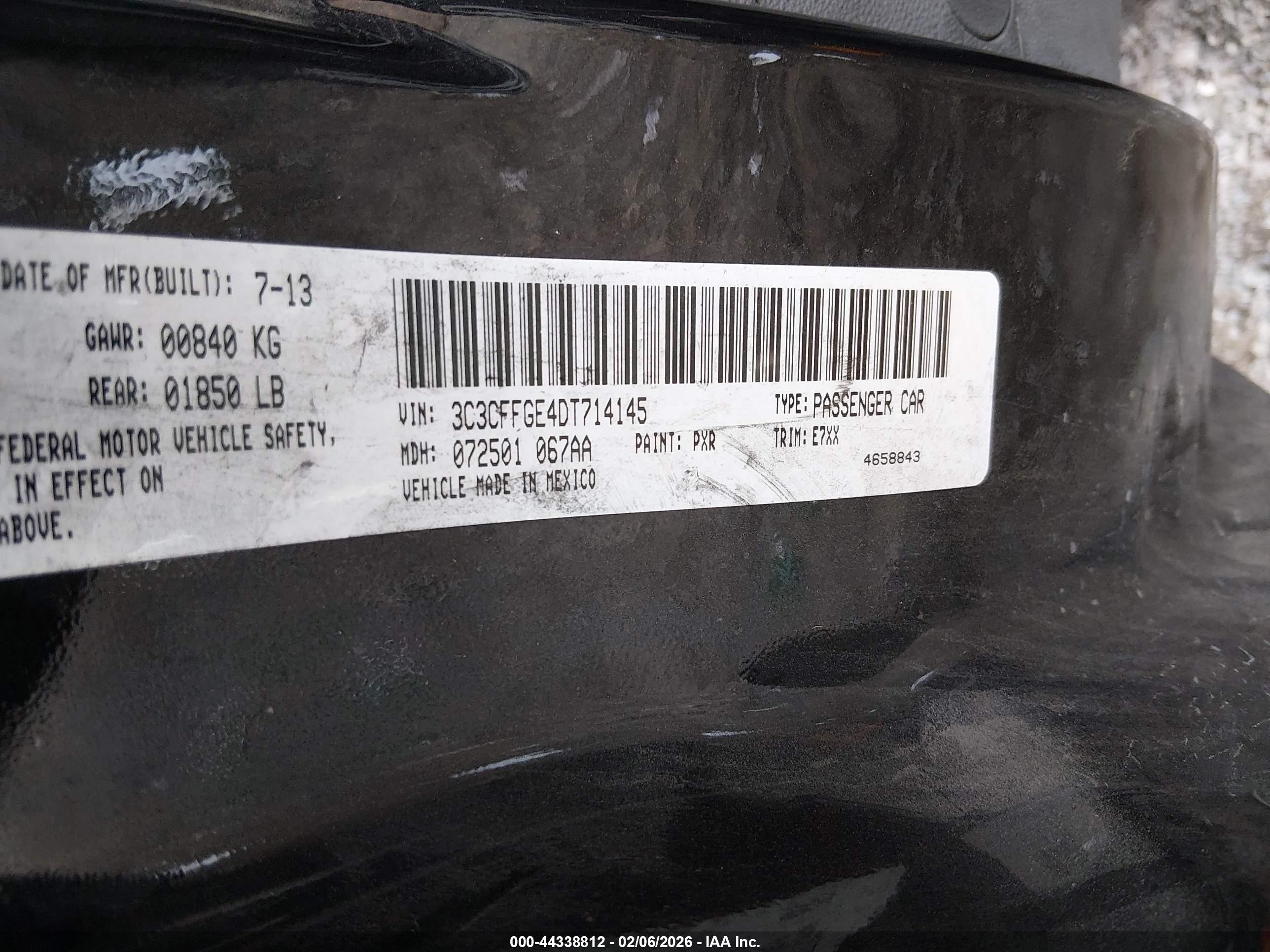 2013 Fiat 500e Battery Electric Black vin: 3C3CFFGE4DT714145