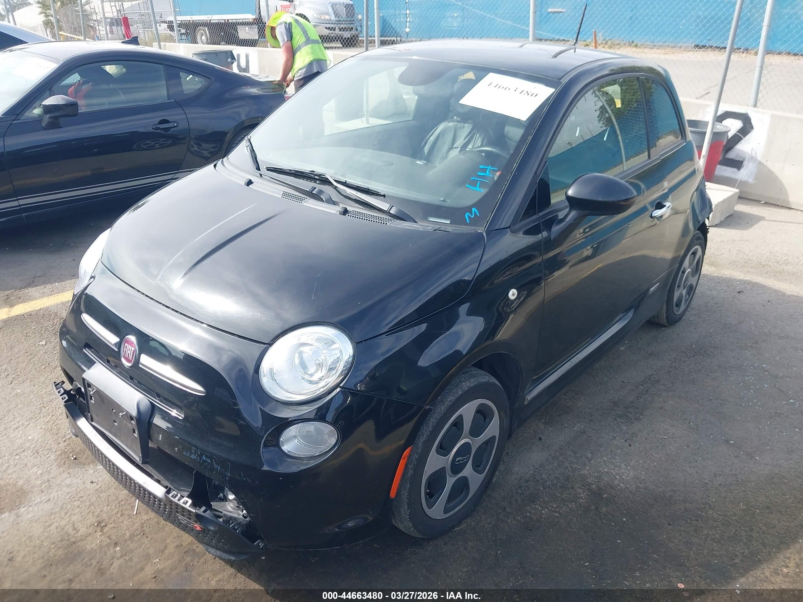 2015 Fiat 500e Battery Electric Black vin: 3C3CFFGE4FT549796