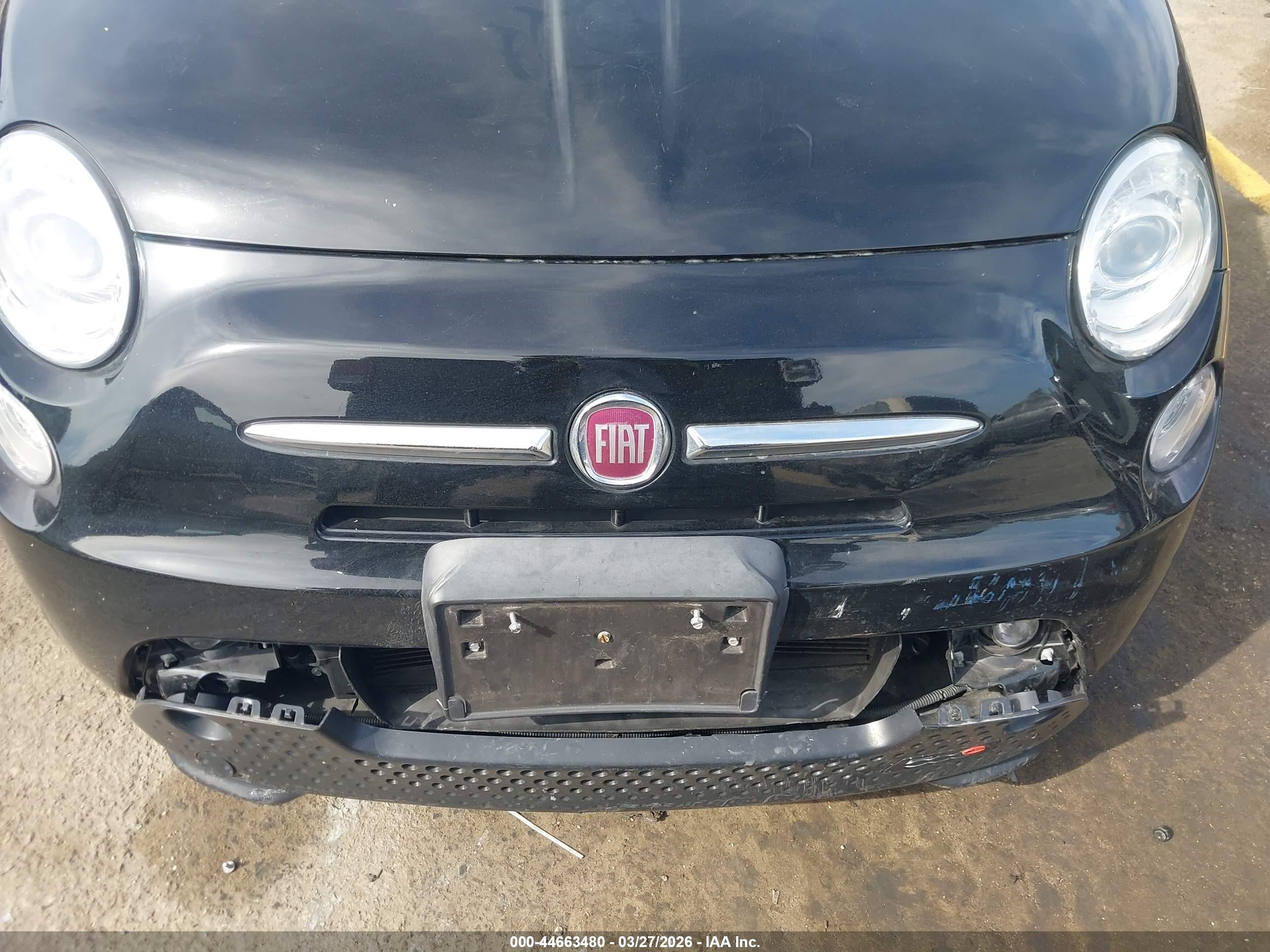 2015 Fiat 500e Battery Electric Black vin: 3C3CFFGE4FT549796