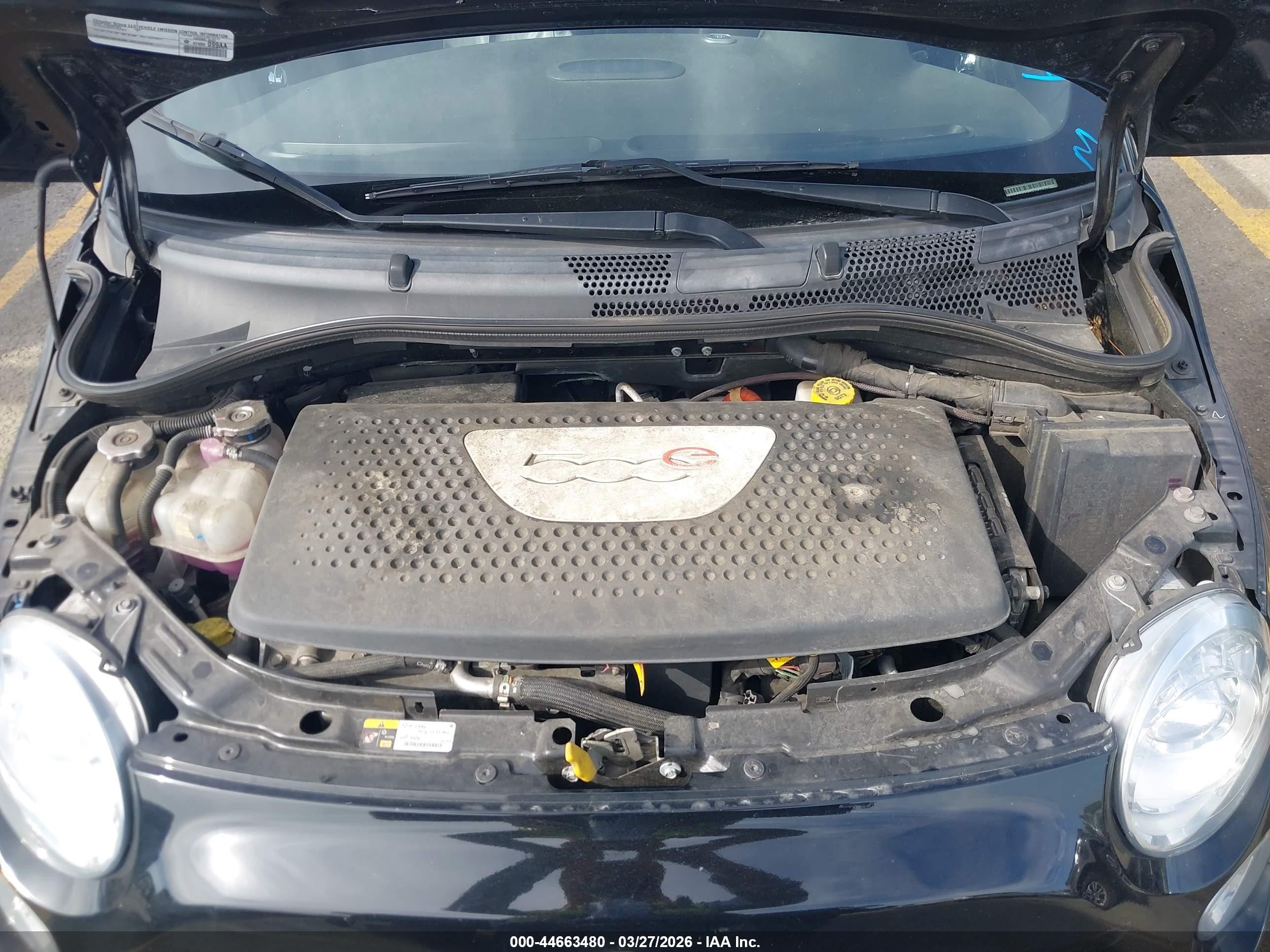 2015 Fiat 500e Battery Electric Black vin: 3C3CFFGE4FT549796