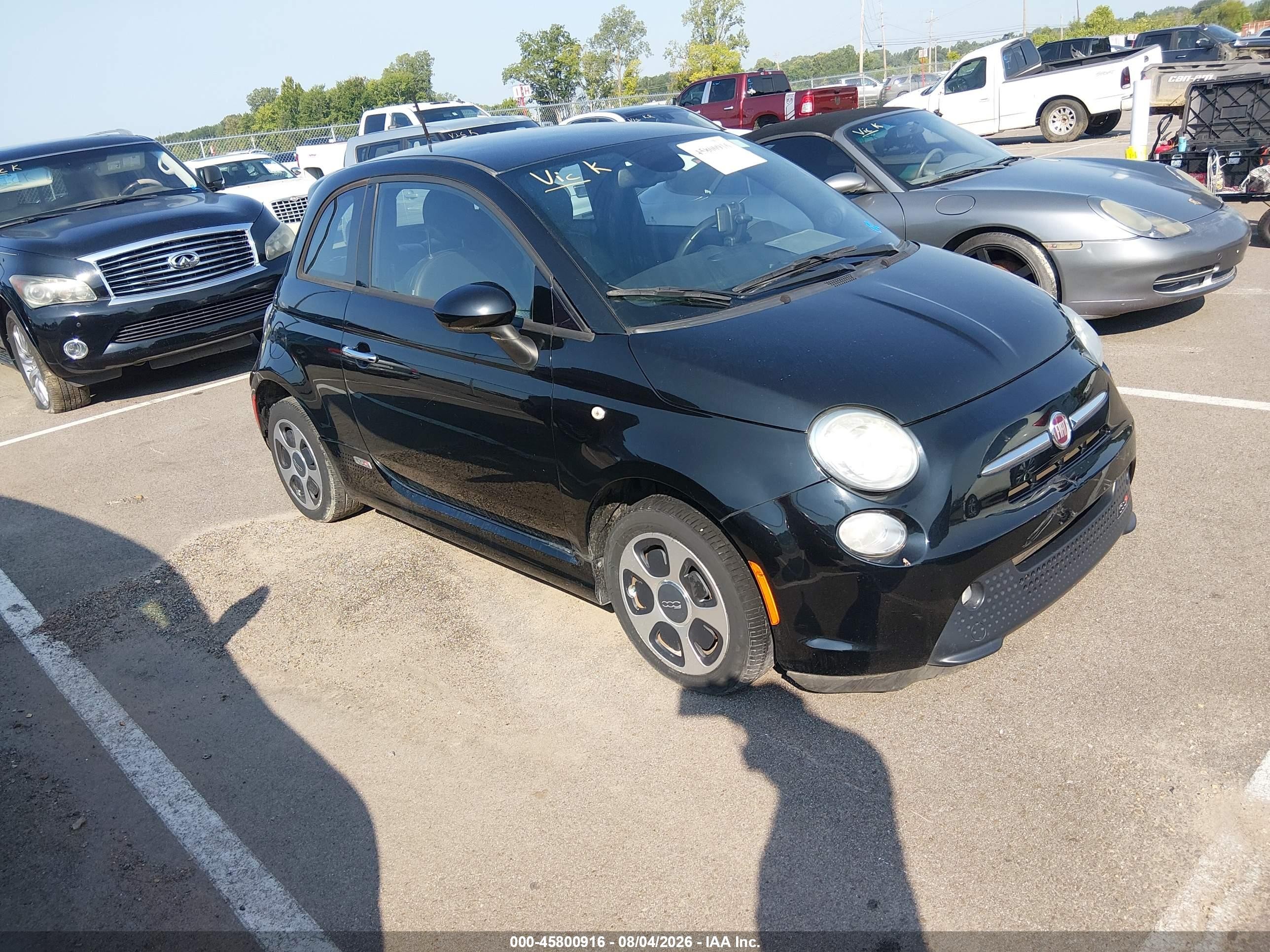 2015 Fiat 500e Battery Electric Black vin: 3C3CFFGE5FT709619