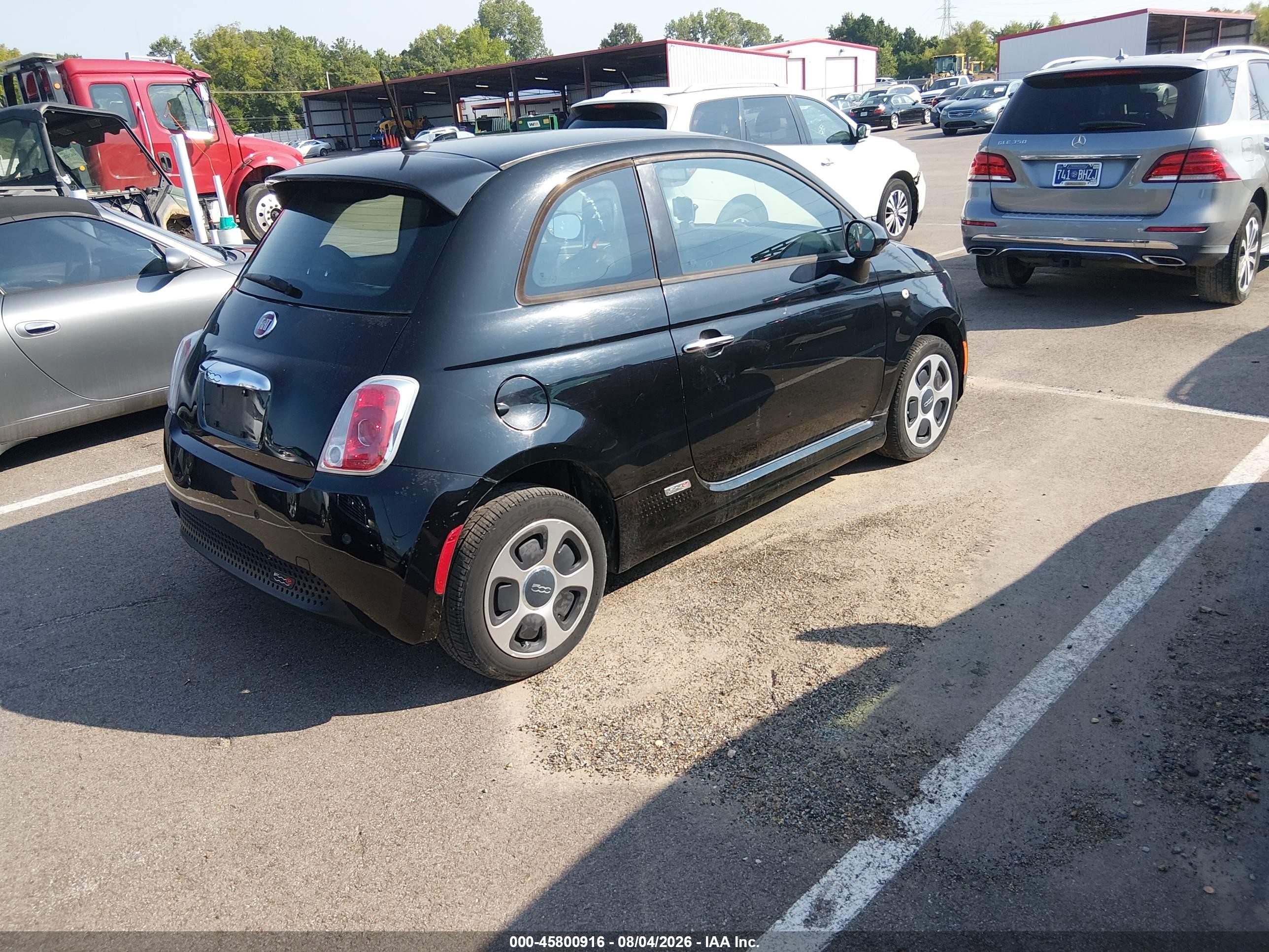2015 Fiat 500e Battery Electric Black vin: 3C3CFFGE5FT709619