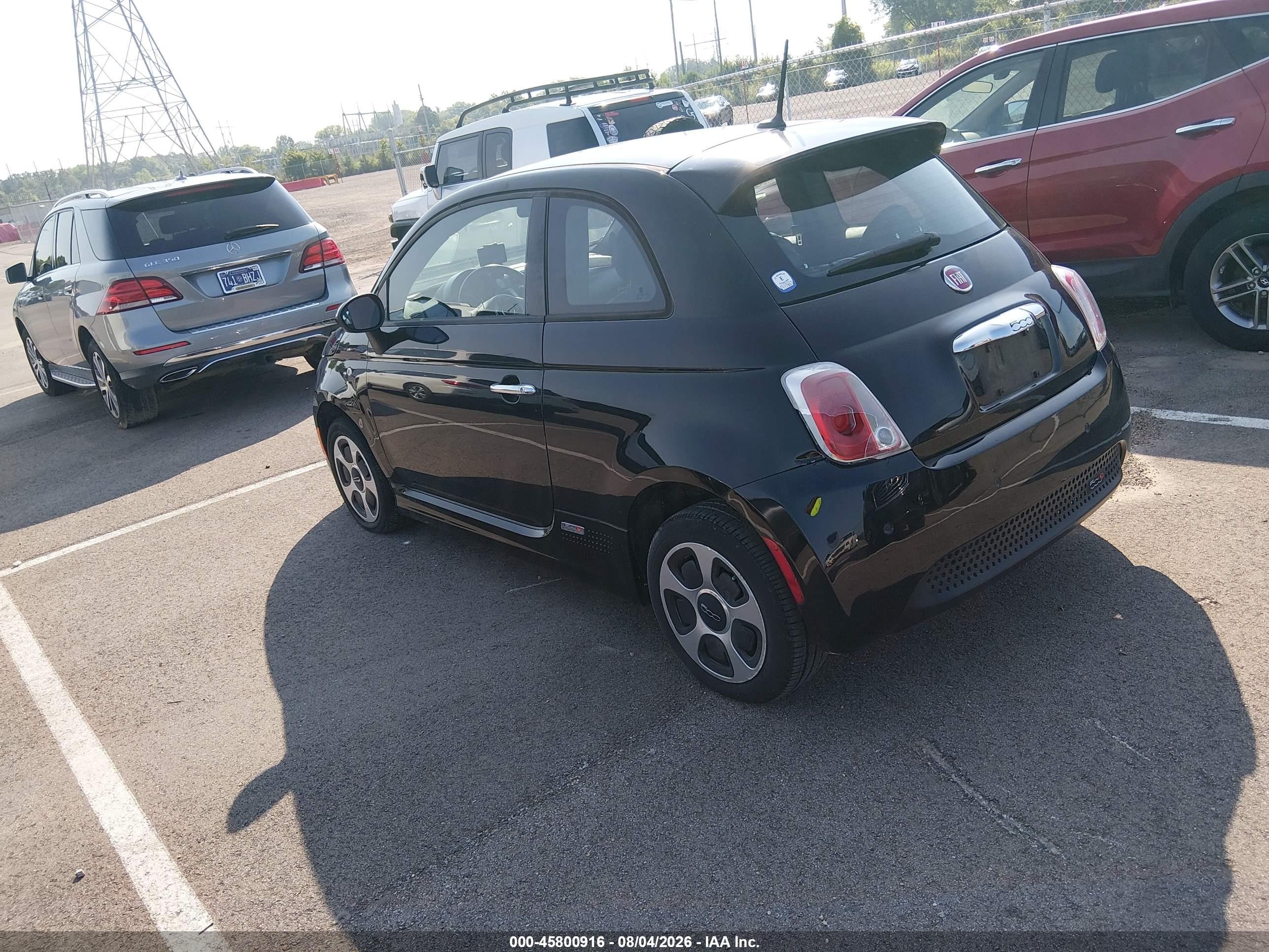 2015 Fiat 500e Battery Electric Black vin: 3C3CFFGE5FT709619