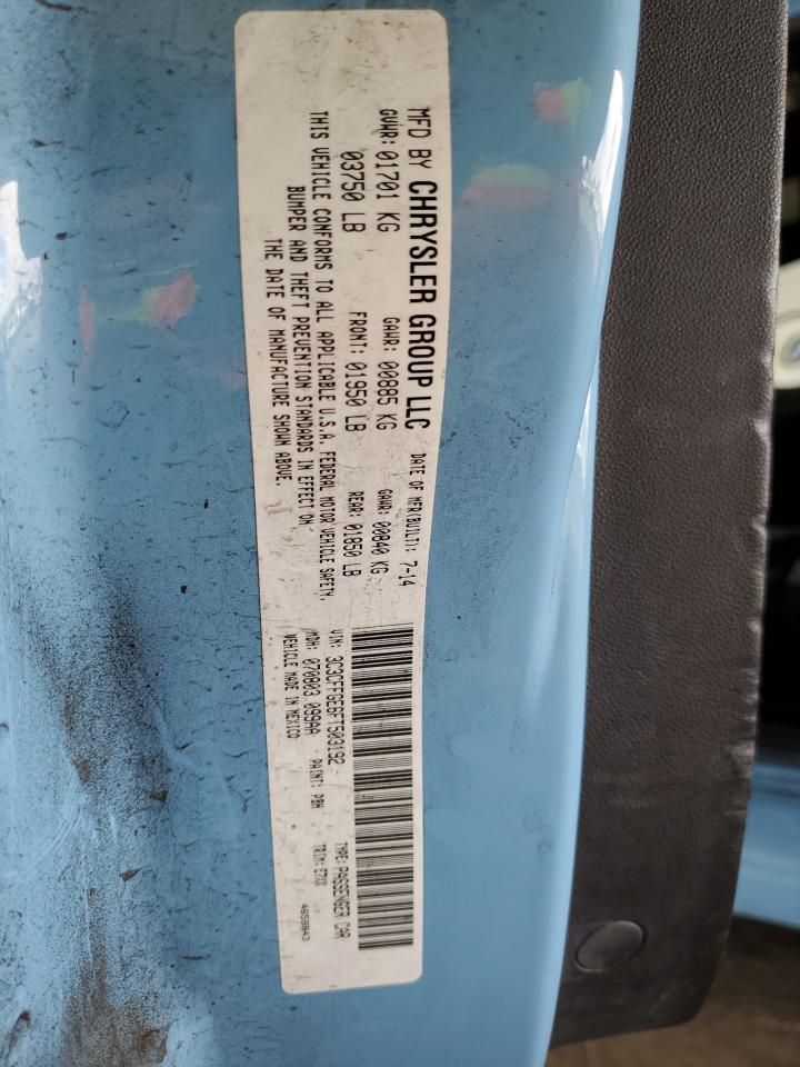 2015 Fiat 500 Electric Blue vin: 3C3CFFGE6FT503192