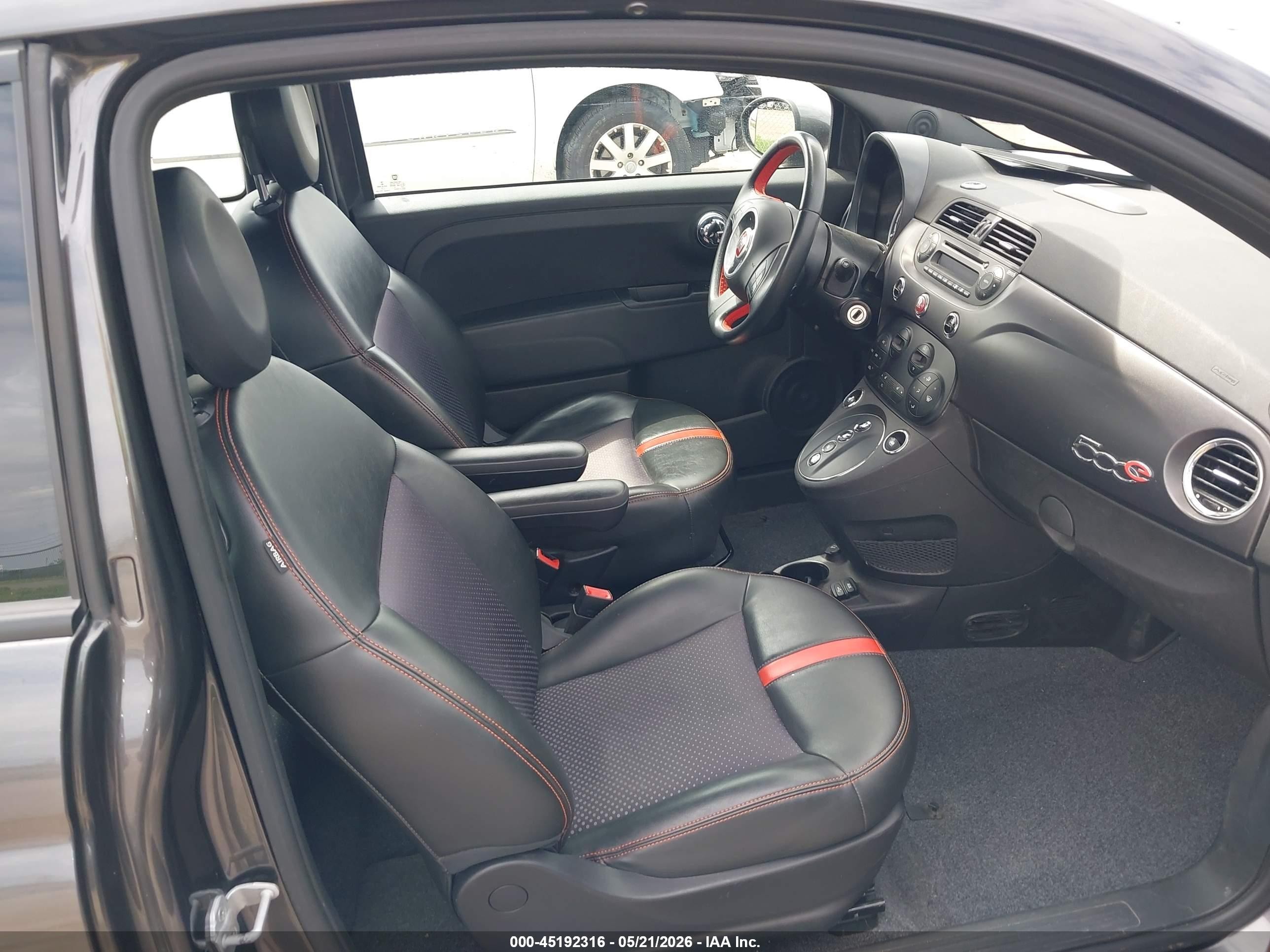 2015 Fiat 500e Battery Electric Gray vin: 3C3CFFGE6FT732861