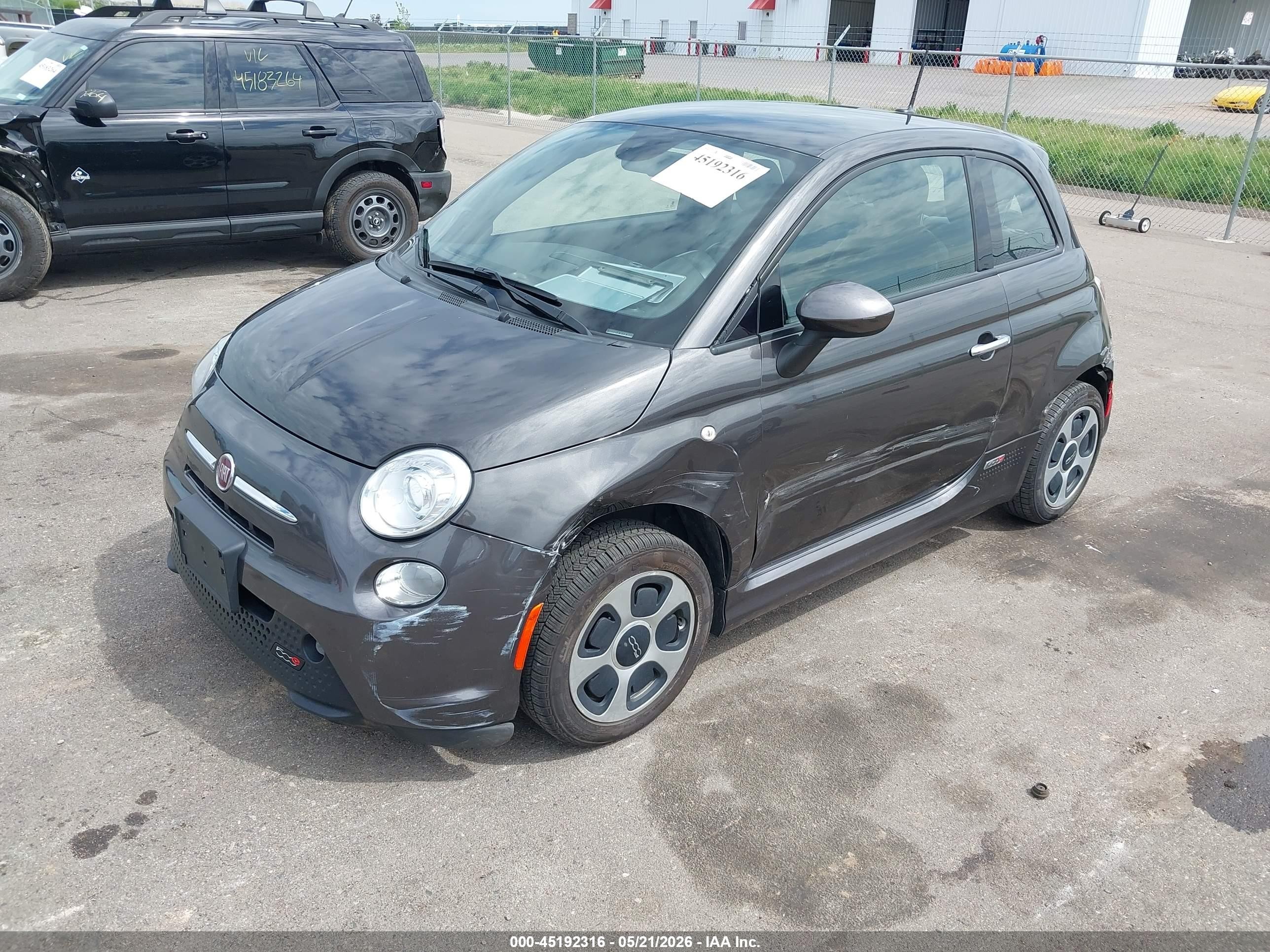 2015 Fiat 500e Battery Electric Gray vin: 3C3CFFGE6FT732861