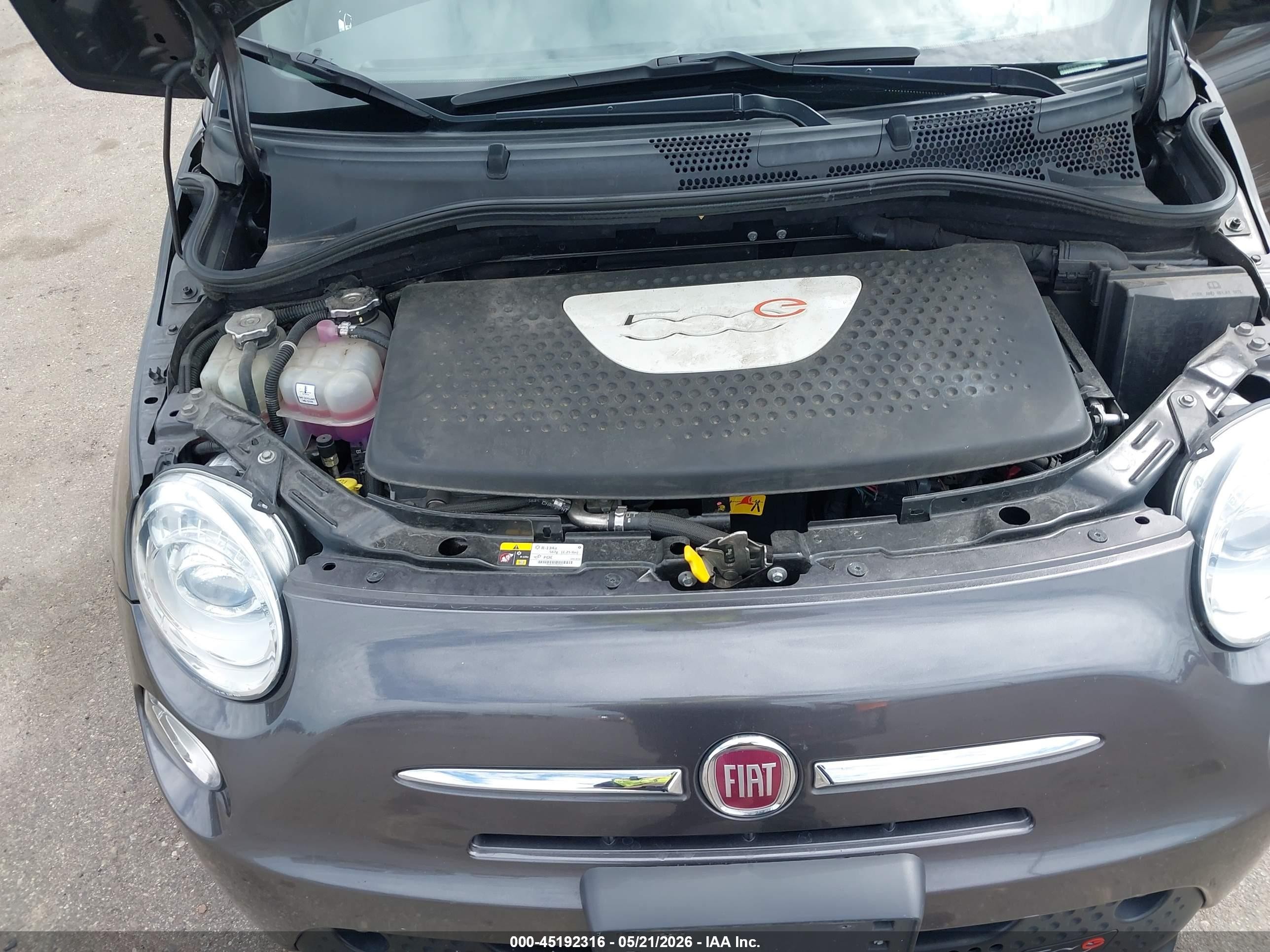 2015 Fiat 500e Battery Electric Gray vin: 3C3CFFGE6FT732861