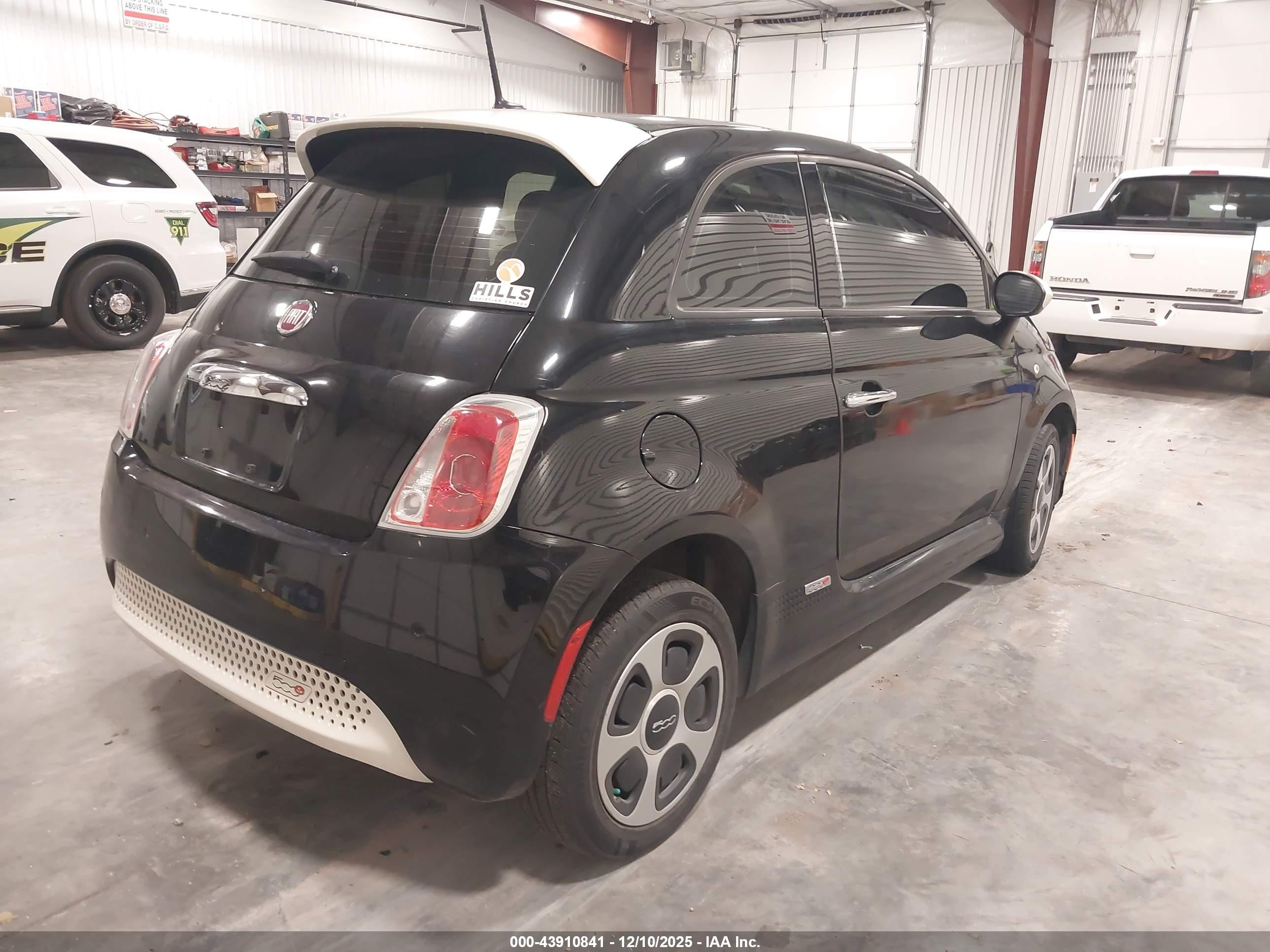 2013 Fiat 500e Battery Electric Black vin: 3C3CFFGE7DT744496