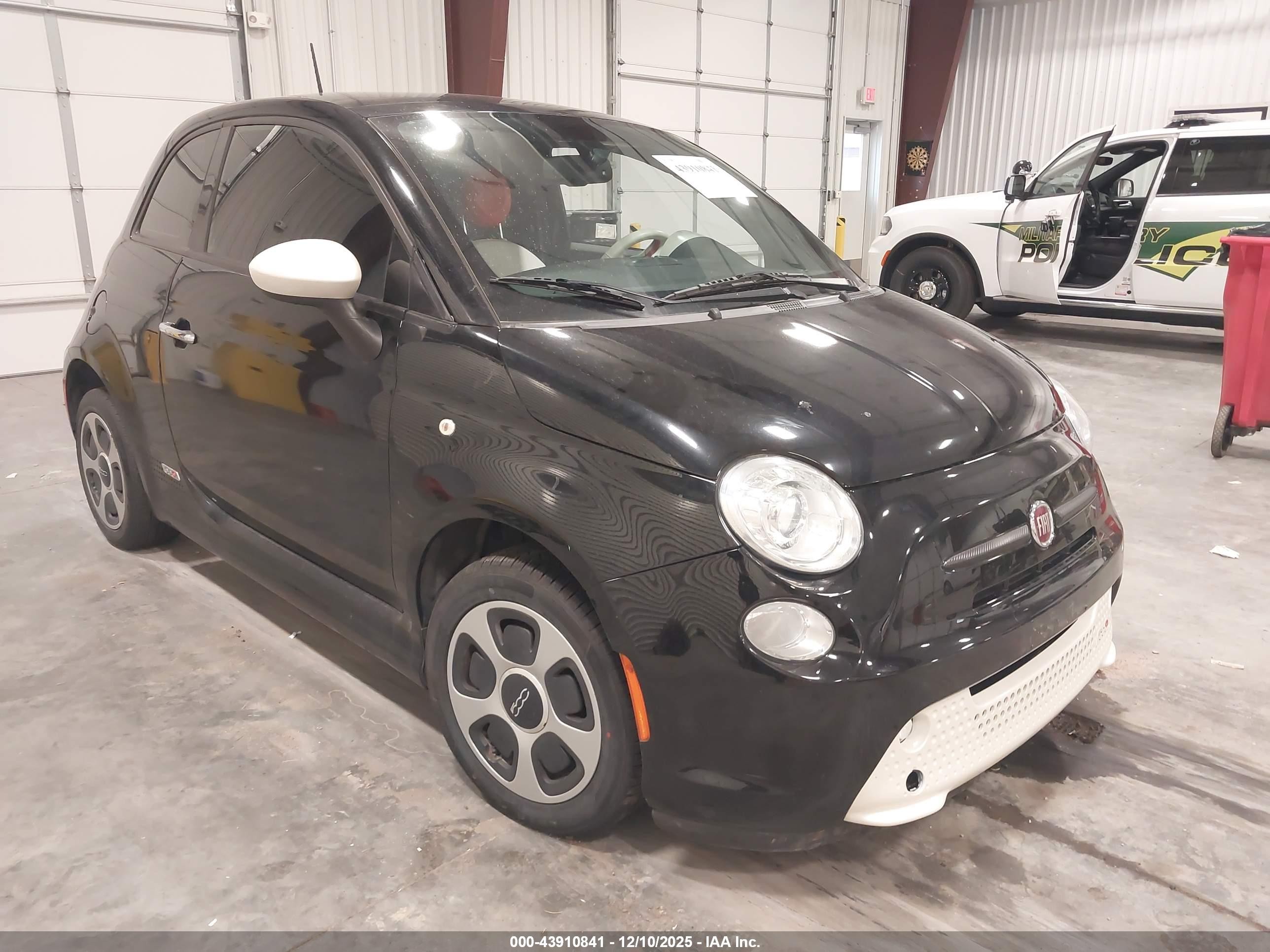 2013 Fiat 500e Battery Electric Black vin: 3C3CFFGE7DT744496