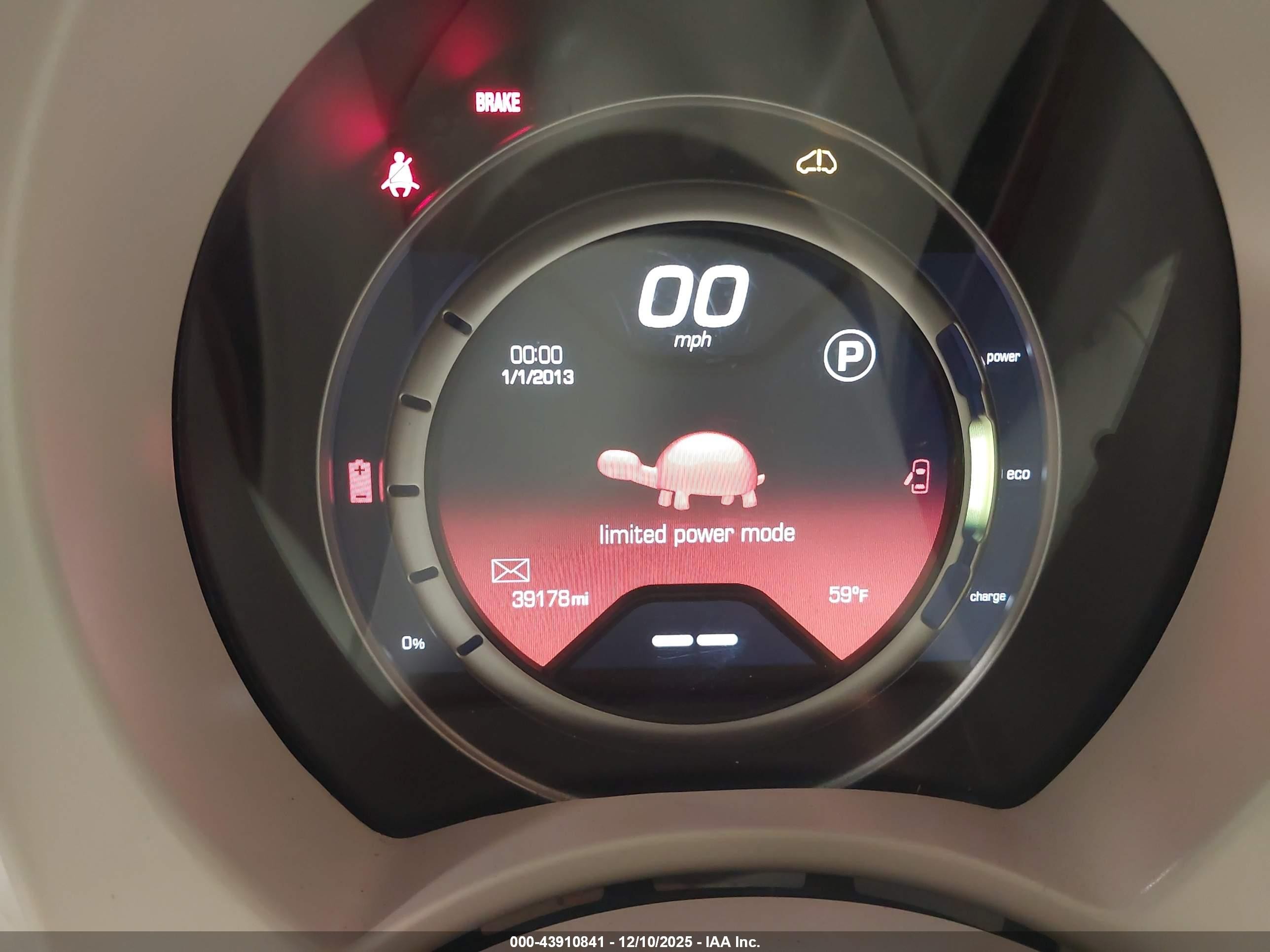2013 Fiat 500e Battery Electric Black vin: 3C3CFFGE7DT744496