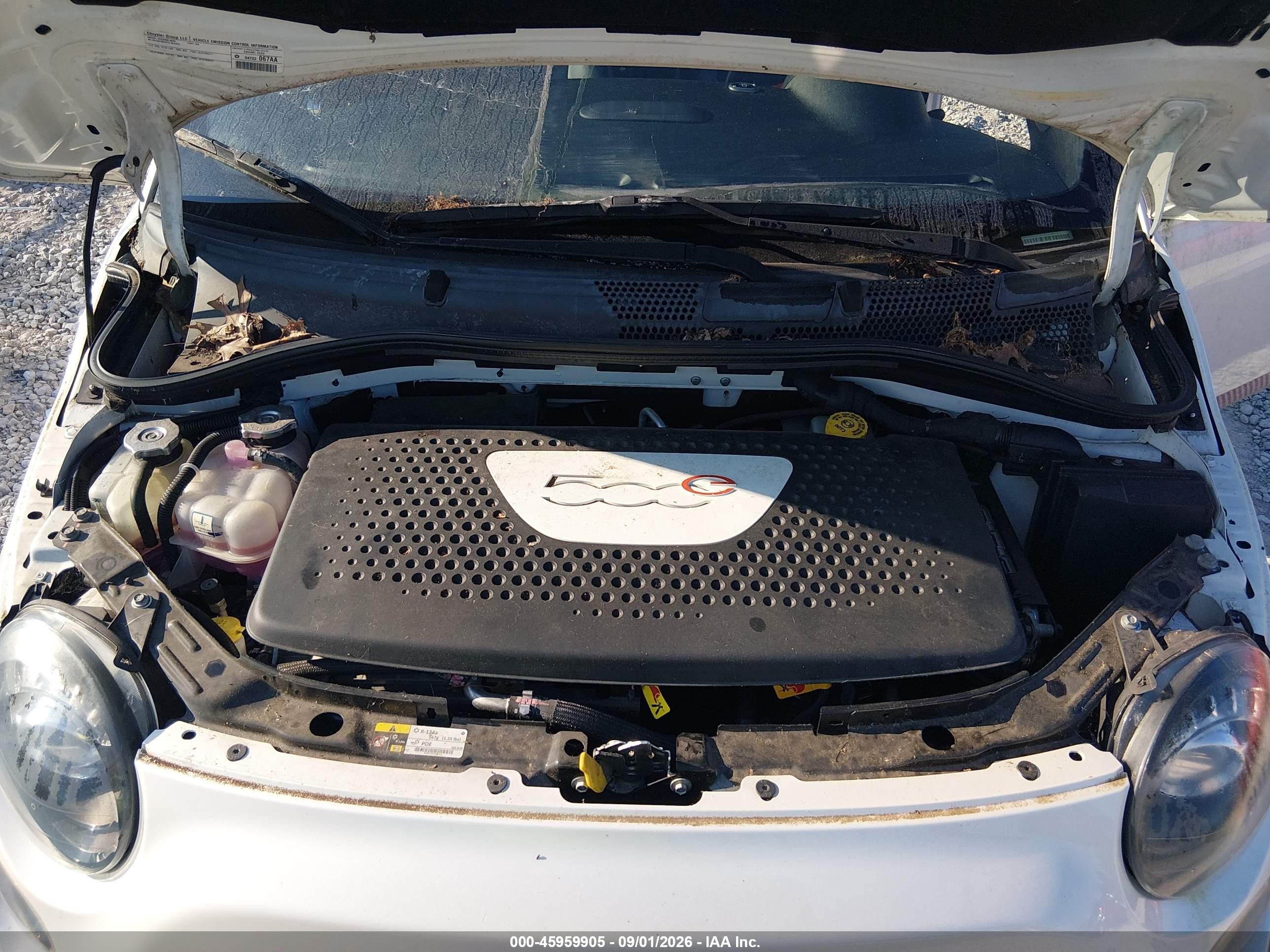 2013 Fiat 500e Battery Electric White vin: 3C3CFFGE7DT745969