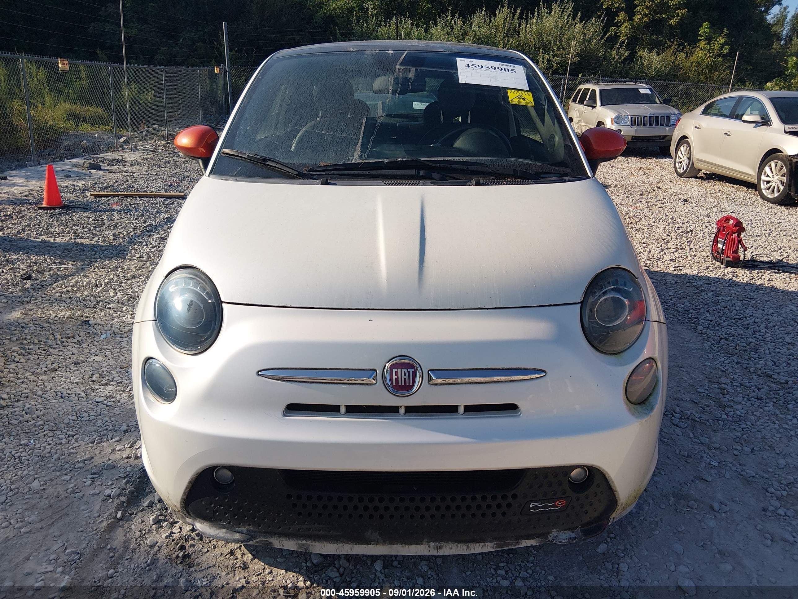 2013 Fiat 500e Battery Electric White vin: 3C3CFFGE7DT745969