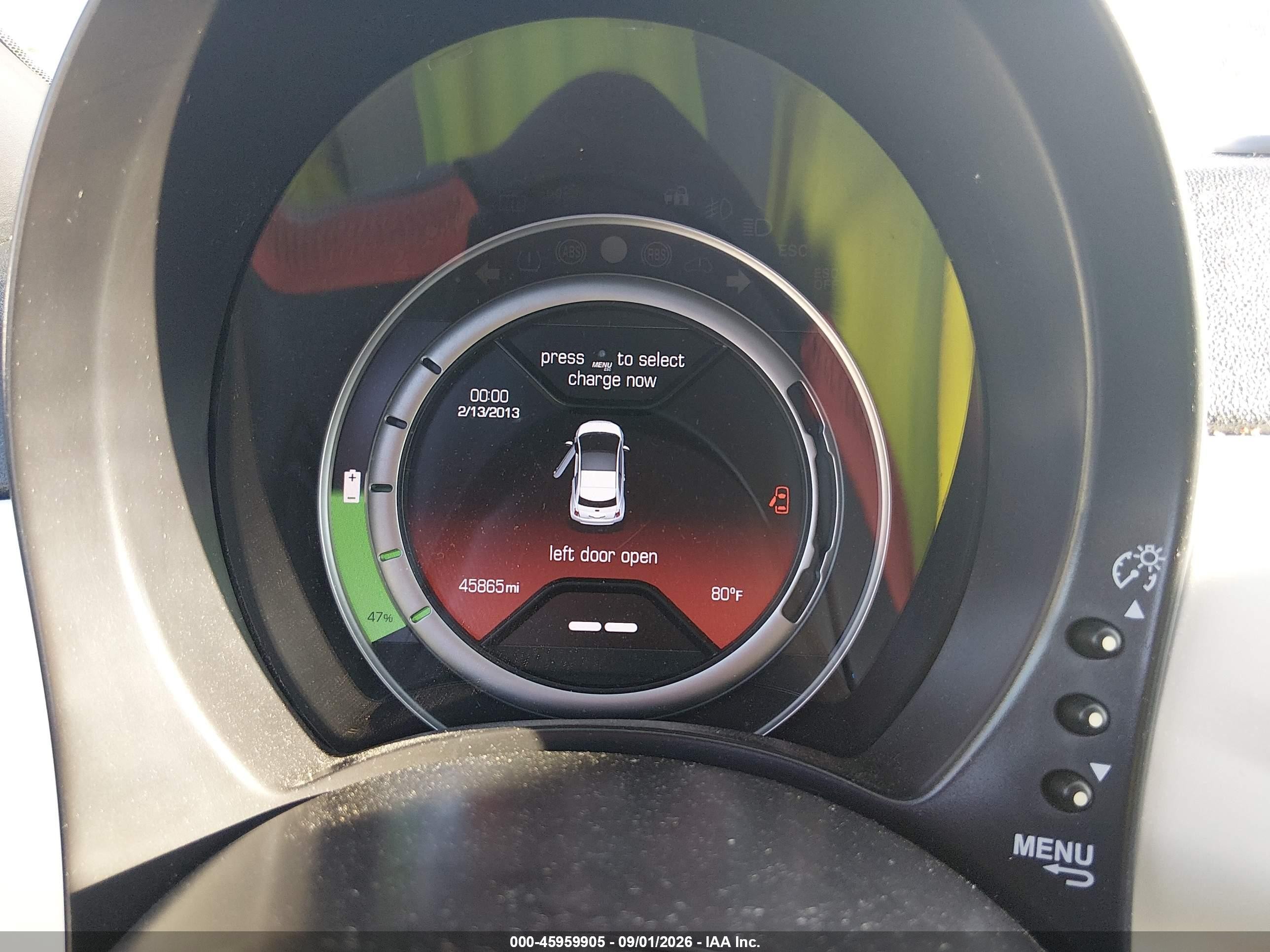 2013 Fiat 500e Battery Electric White vin: 3C3CFFGE7DT745969