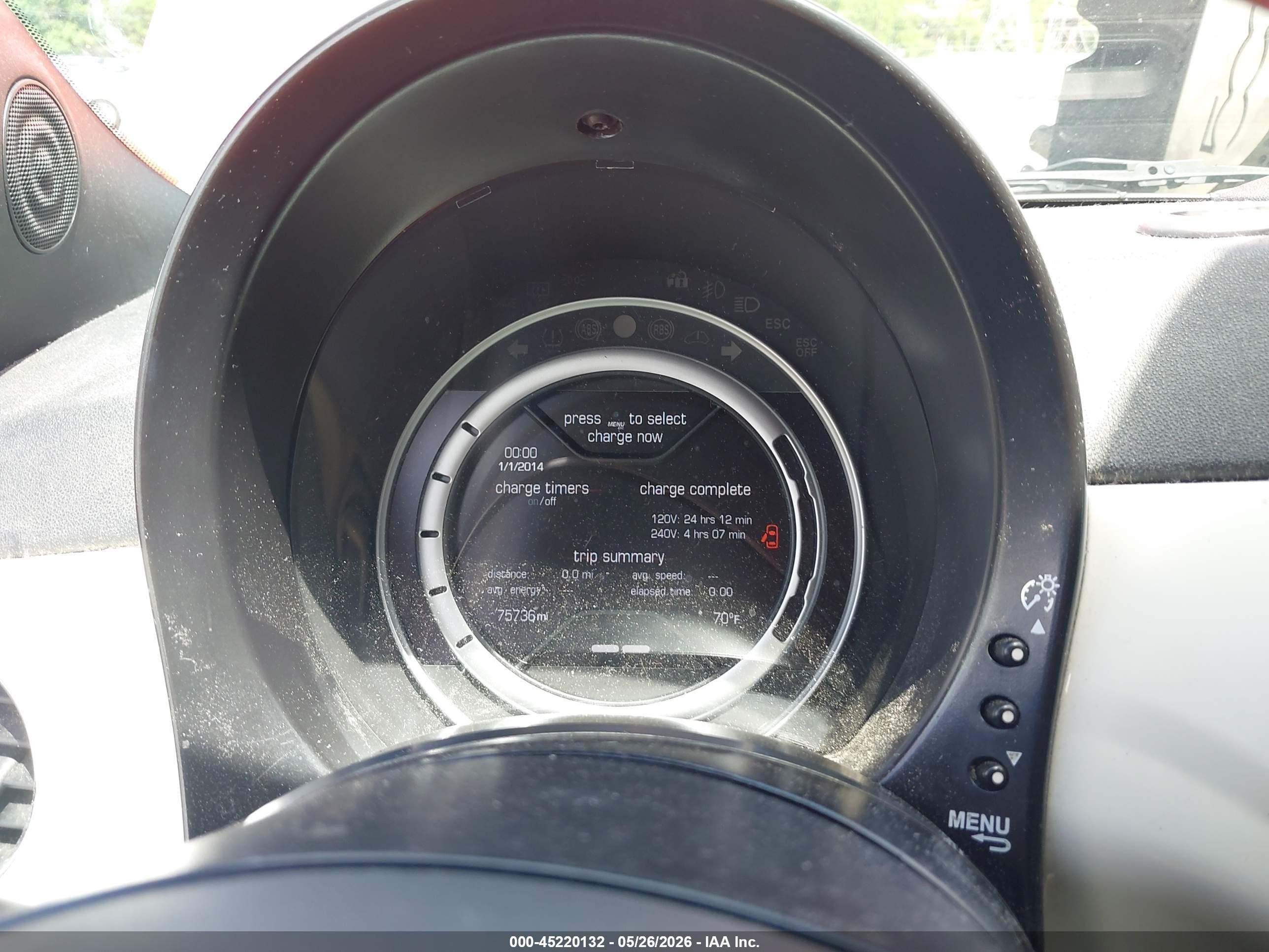 2013 Fiat 500e Battery Electric Оранжевый vin: 3C3CFFGE7DT750993