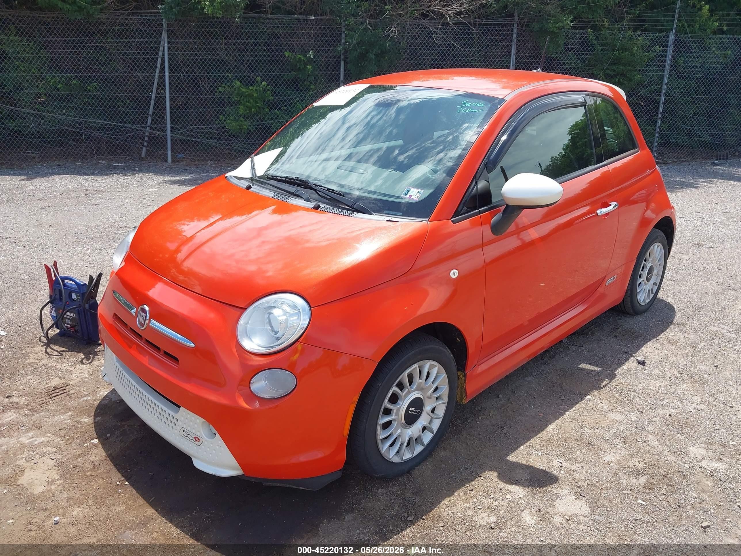 2013 Fiat 500e Battery Electric Оранжевый vin: 3C3CFFGE7DT750993