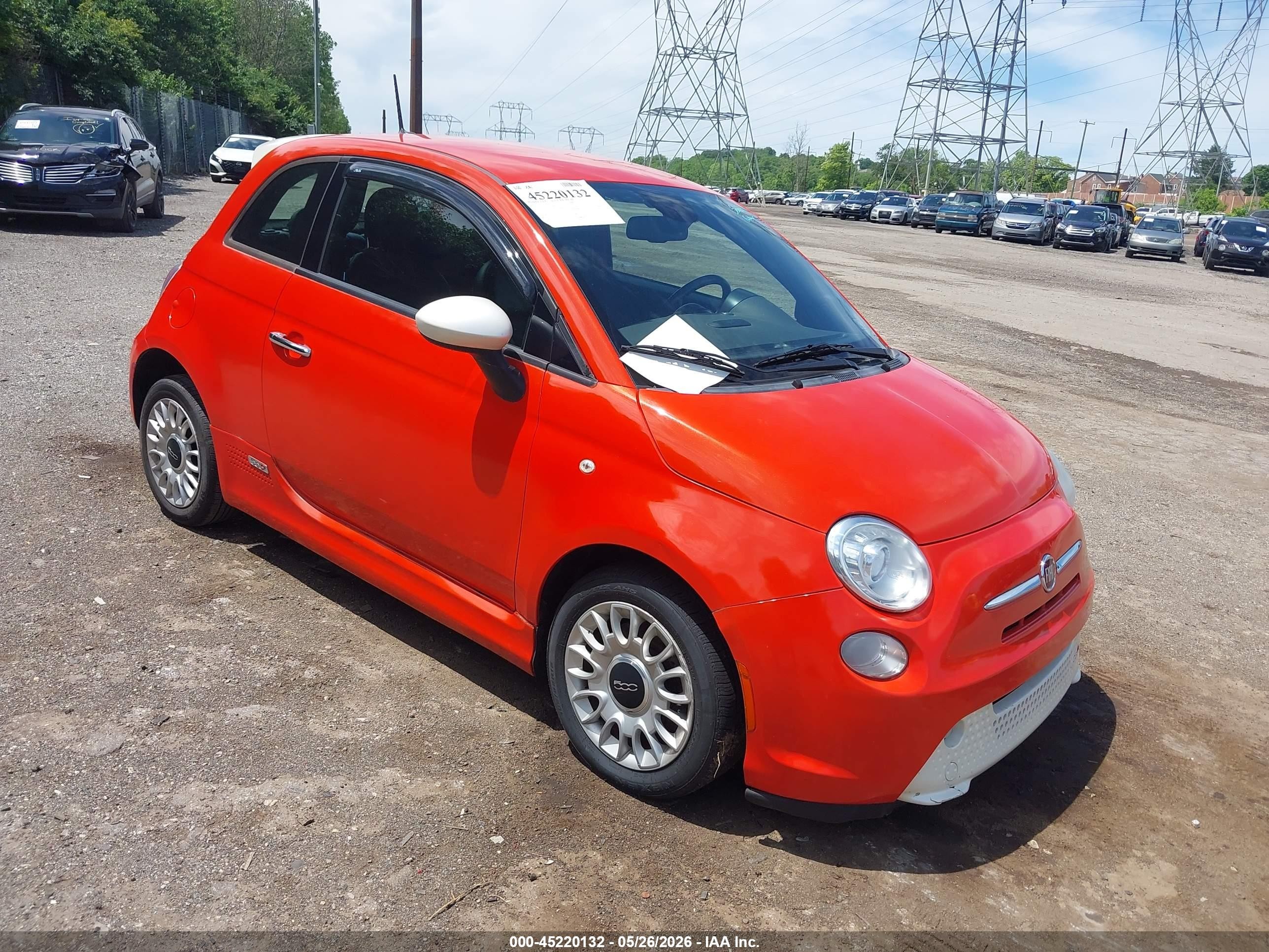 2013 Fiat 500e Battery Electric Оранжевый vin: 3C3CFFGE7DT750993