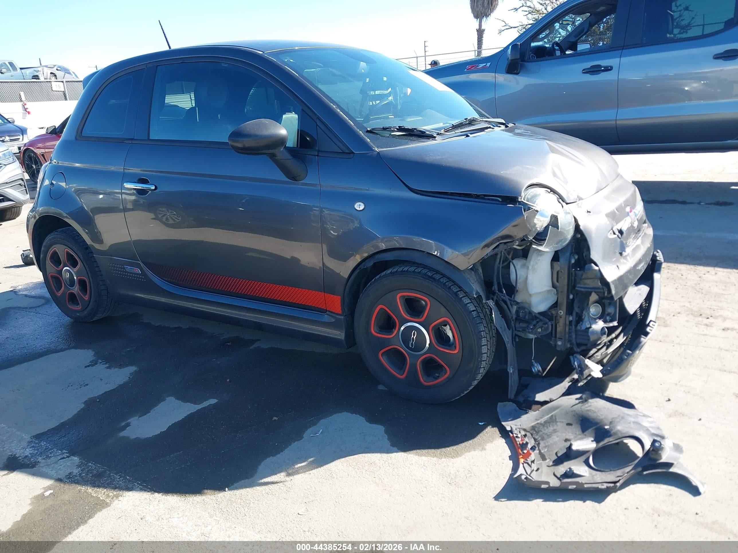 2015 Fiat 500e Battery Electric Gray vin: 3C3CFFGE7FT594098