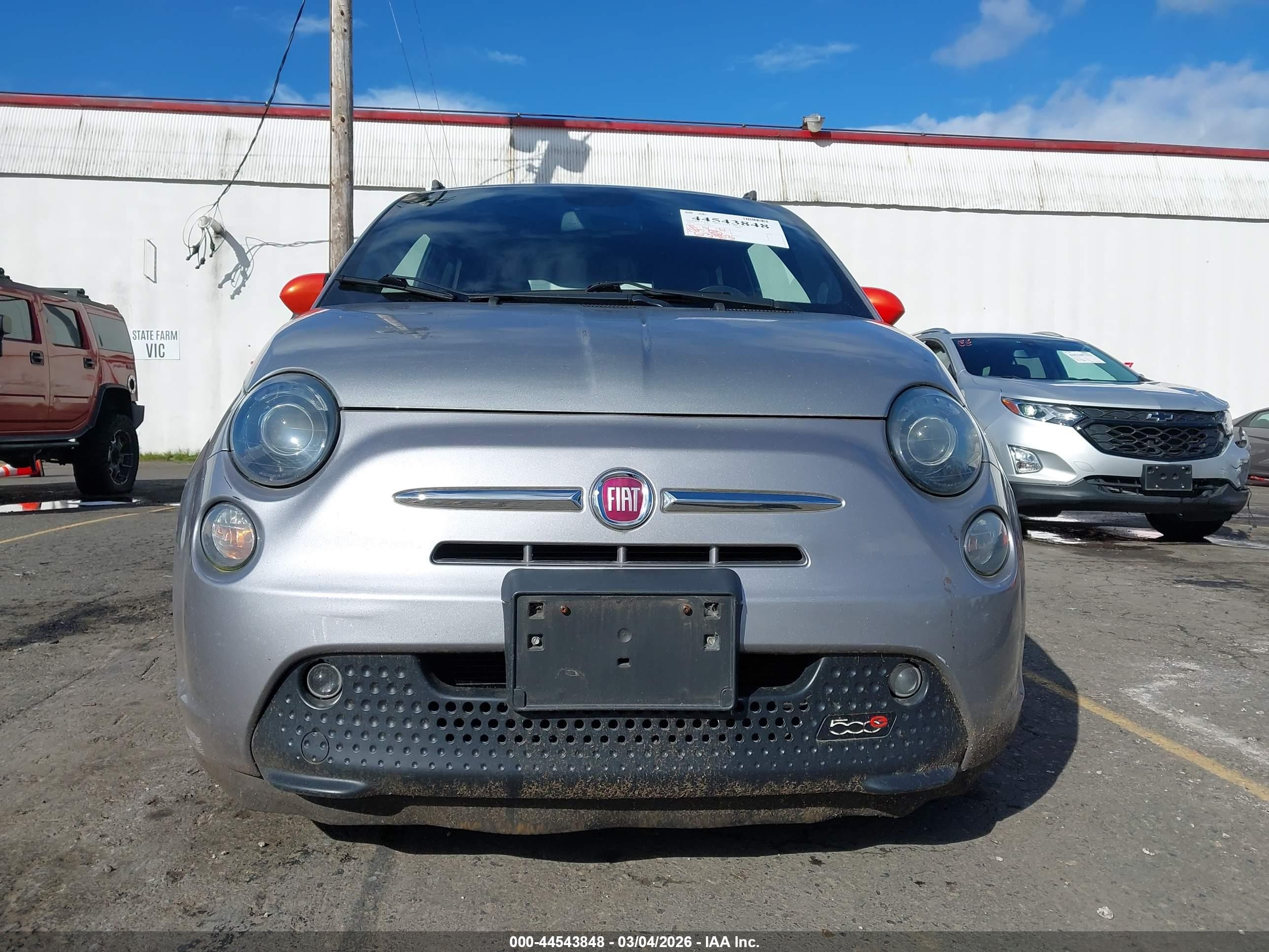 2015 Fiat 500e Battery Electric Silver vin: 3C3CFFGE7FT695450