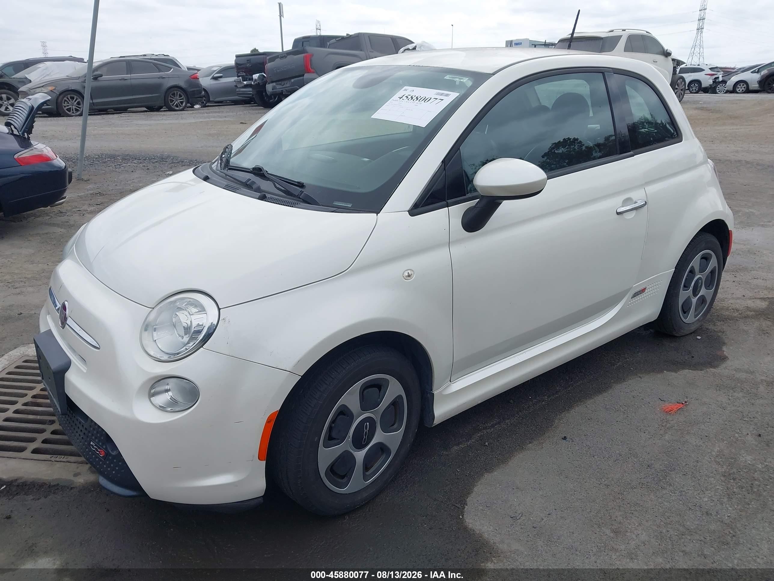 2015 Fiat 500e Battery Electric White vin: 3C3CFFGE7FT709699