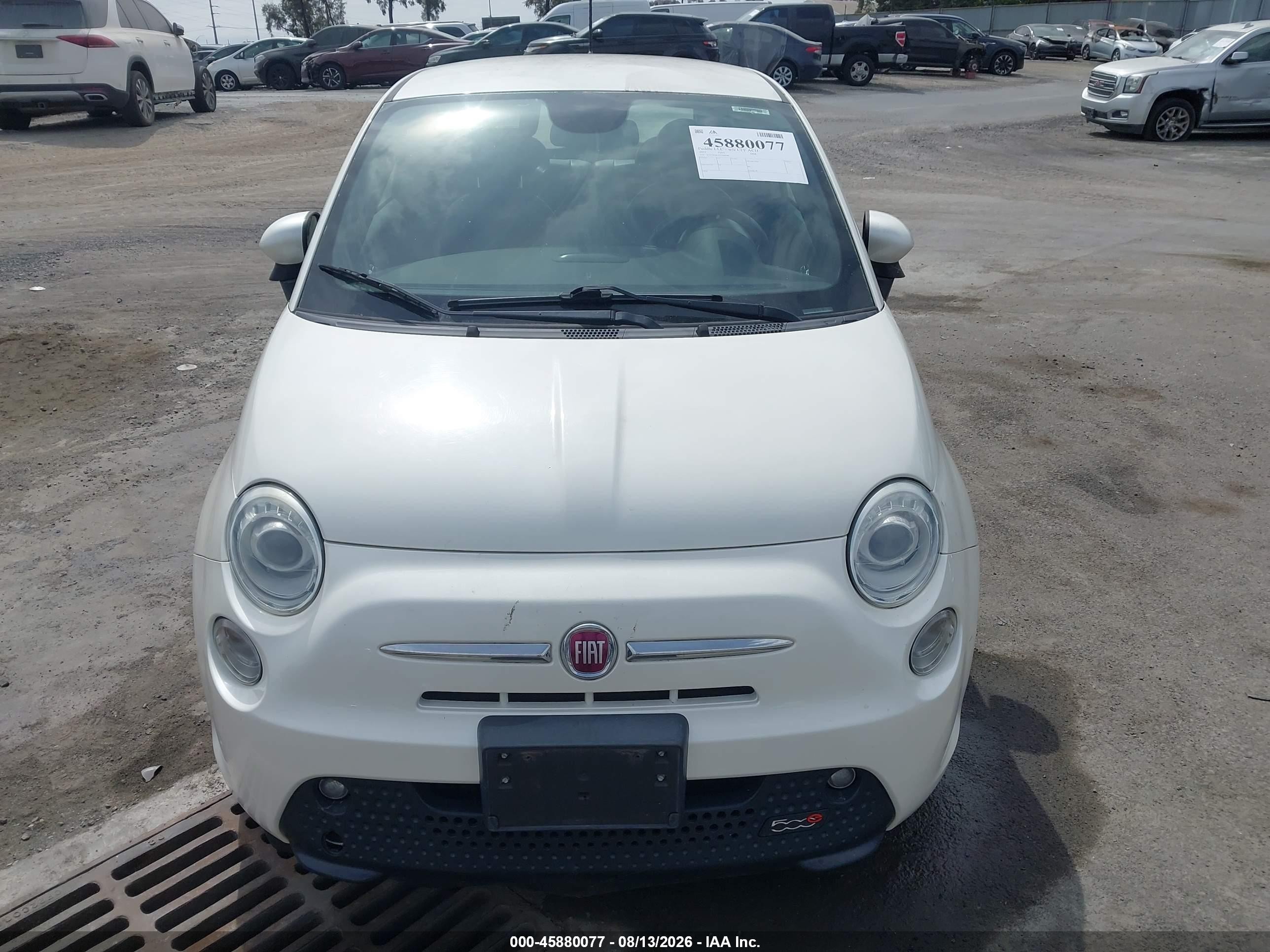 2015 Fiat 500e Battery Electric White vin: 3C3CFFGE7FT709699