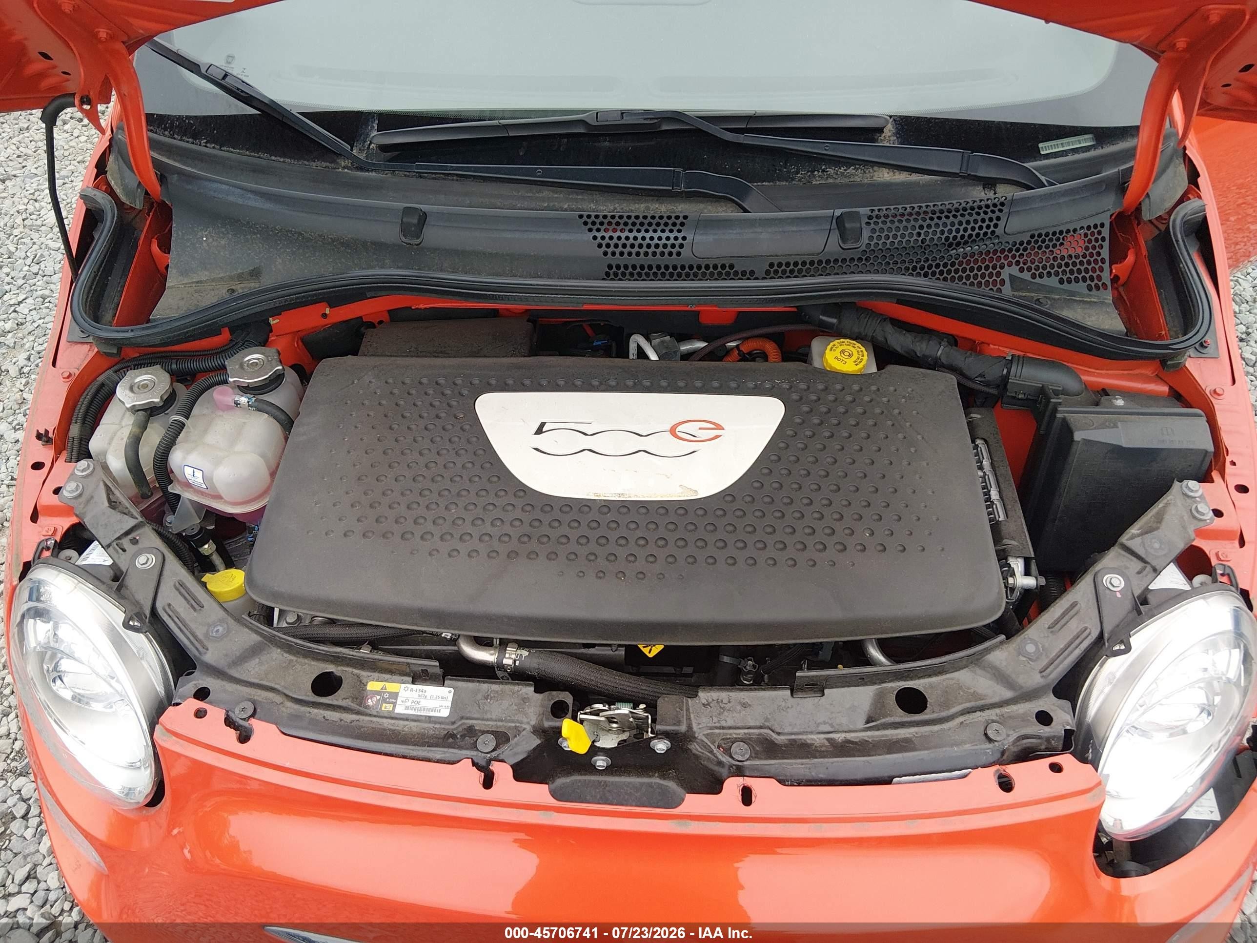 2015 Fiat 500e Battery Electric Orange vin: 3C3CFFGE9FT503266