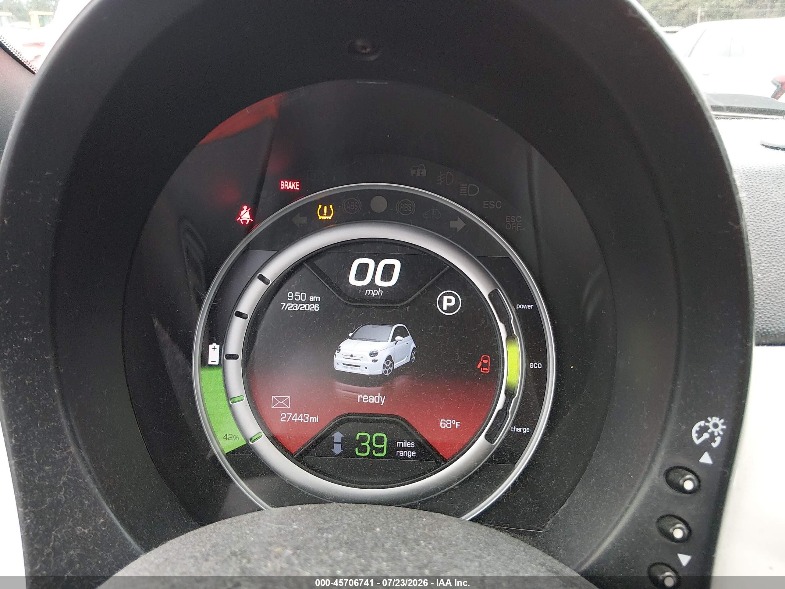 2015 Fiat 500e Battery Electric Orange vin: 3C3CFFGE9FT503266