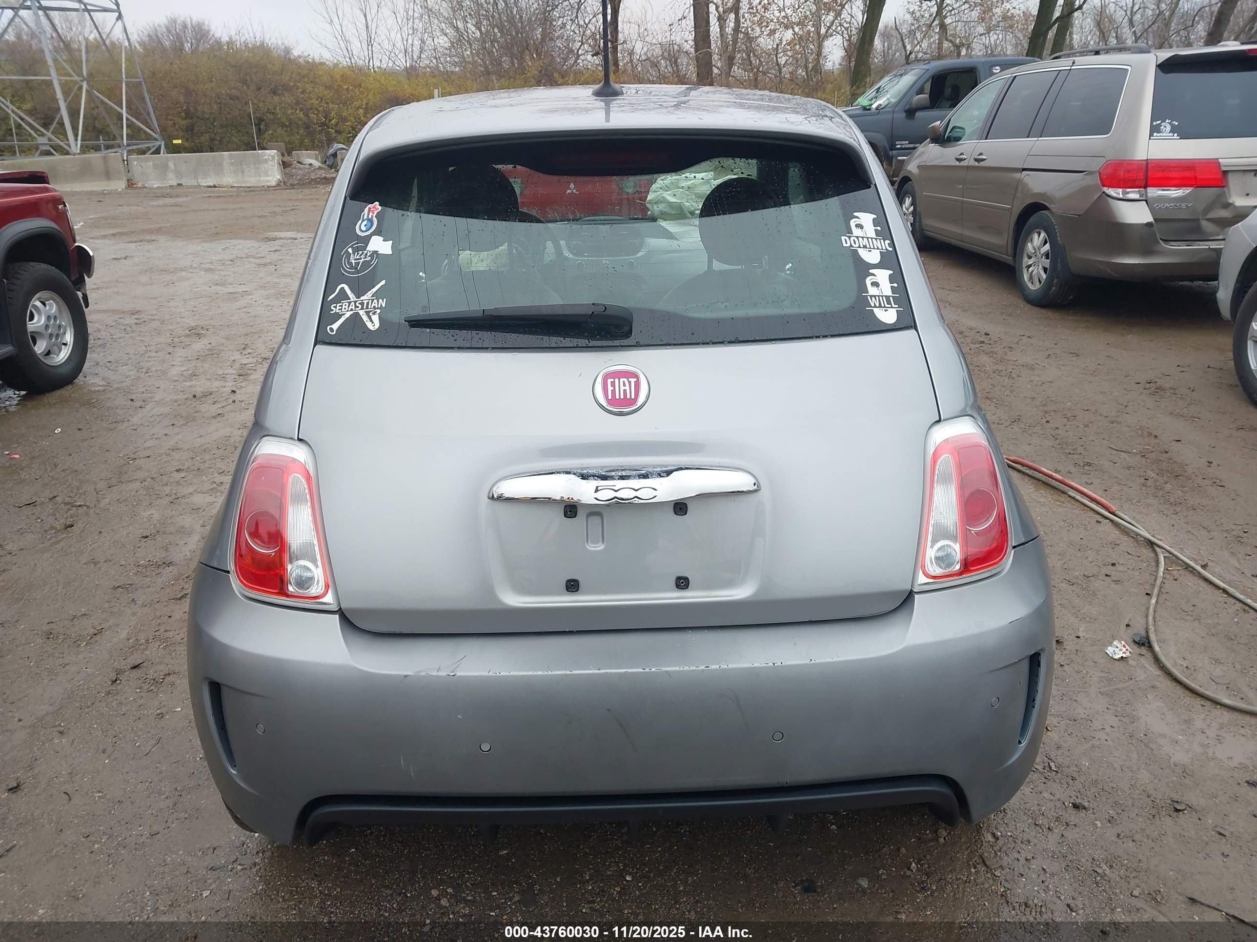 2015 Fiat 500e Battery Electric Silver vin: 3C3CFFGE9FT685390