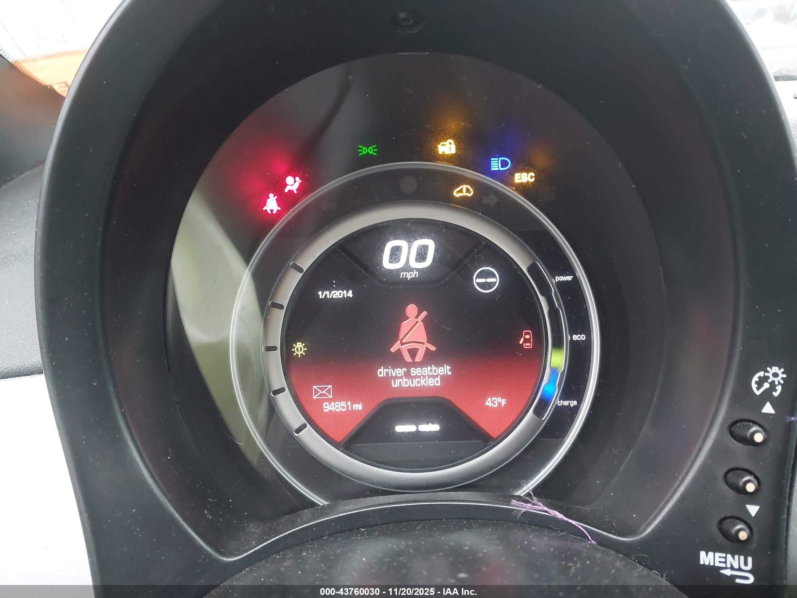 2015 Fiat 500e Battery Electric Silver vin: 3C3CFFGE9FT685390