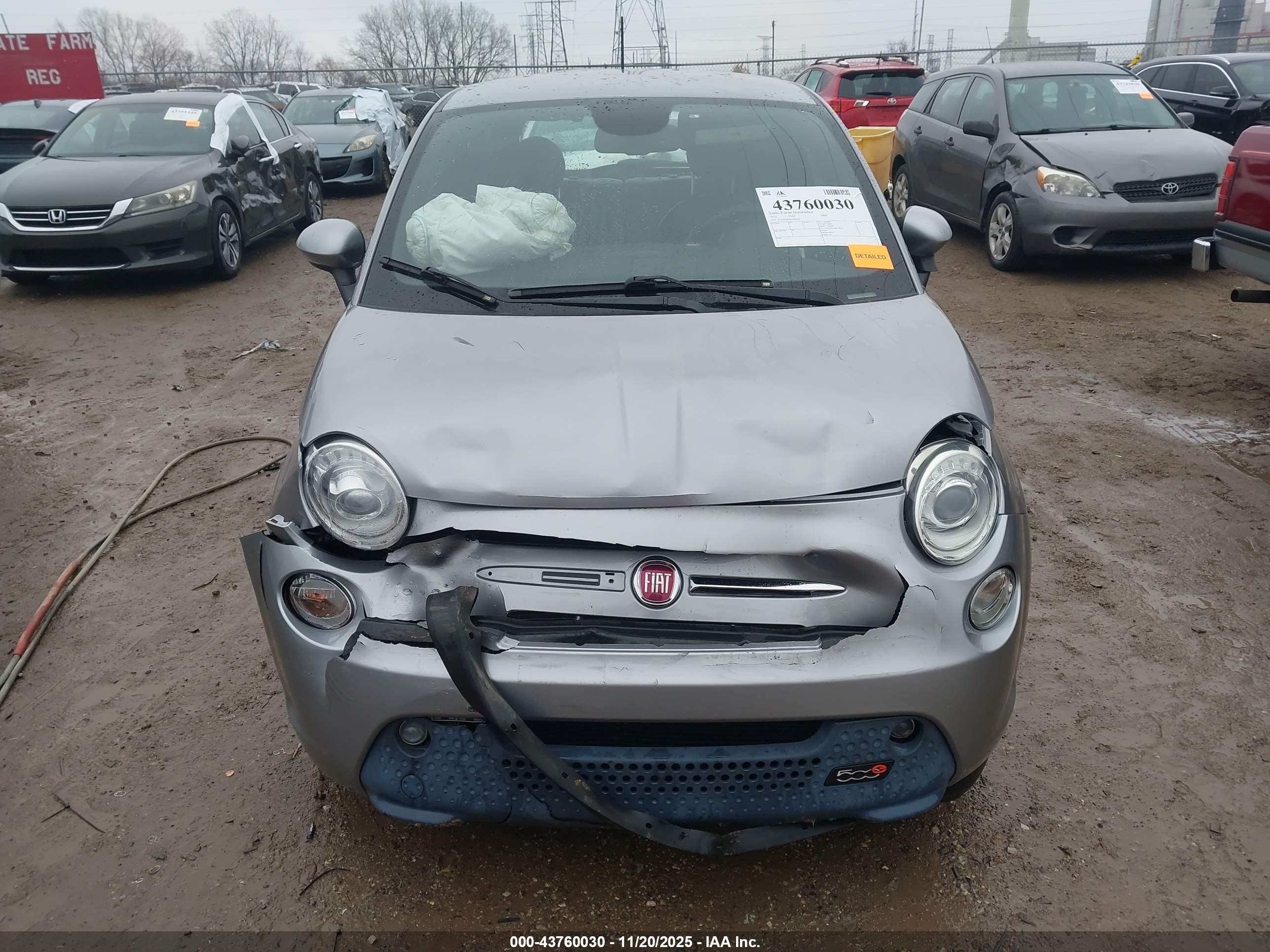 2015 Fiat 500e Battery Electric Silver vin: 3C3CFFGE9FT685390
