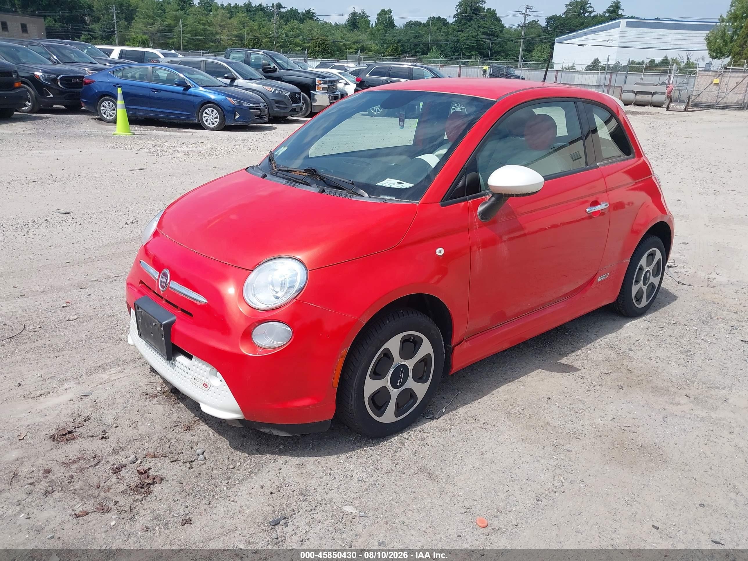2014 Fiat 500e Battery Electric Orange vin: 3C3CFFGEXET172762