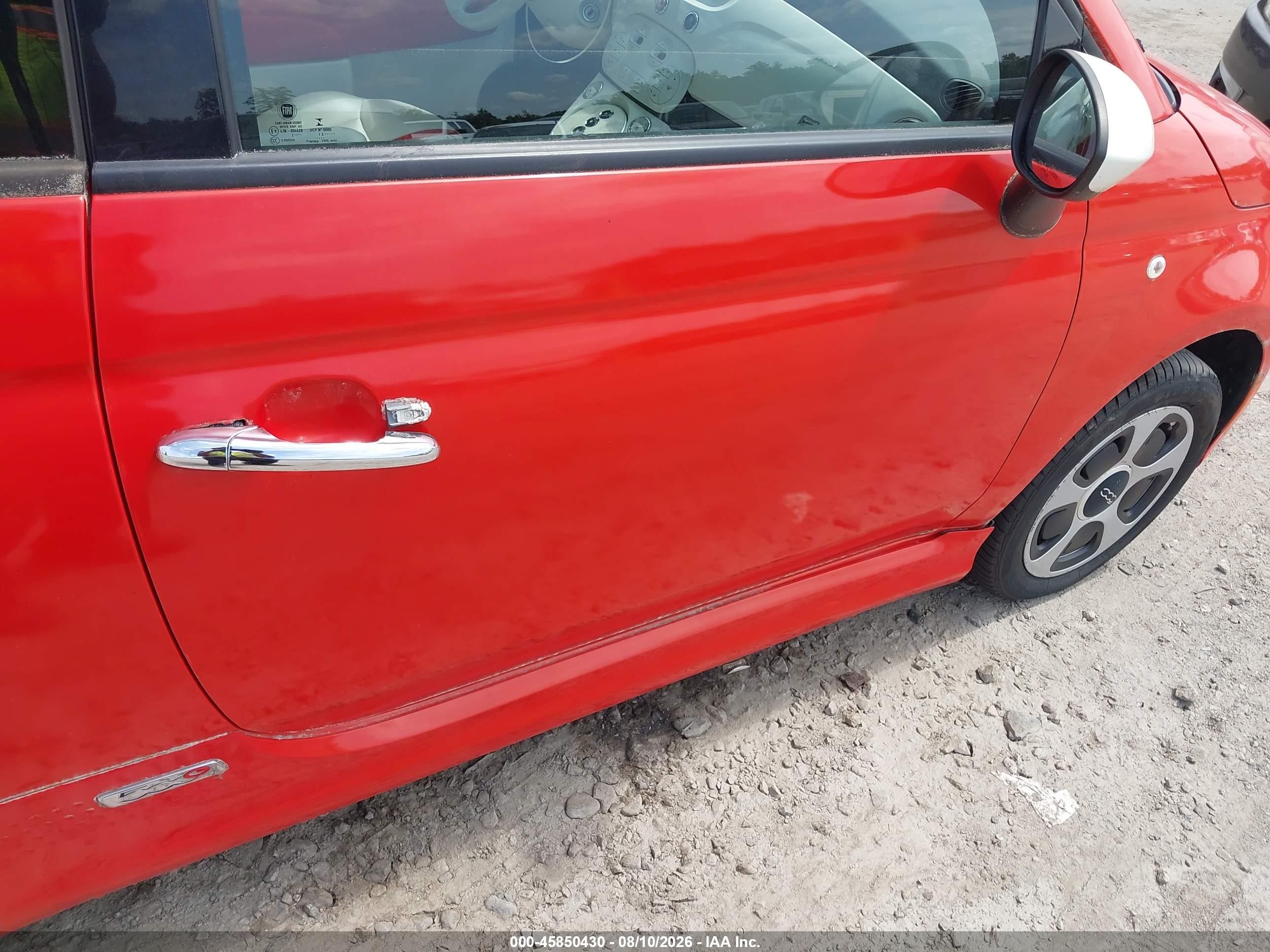 2014 Fiat 500e Battery Electric Orange vin: 3C3CFFGEXET172762