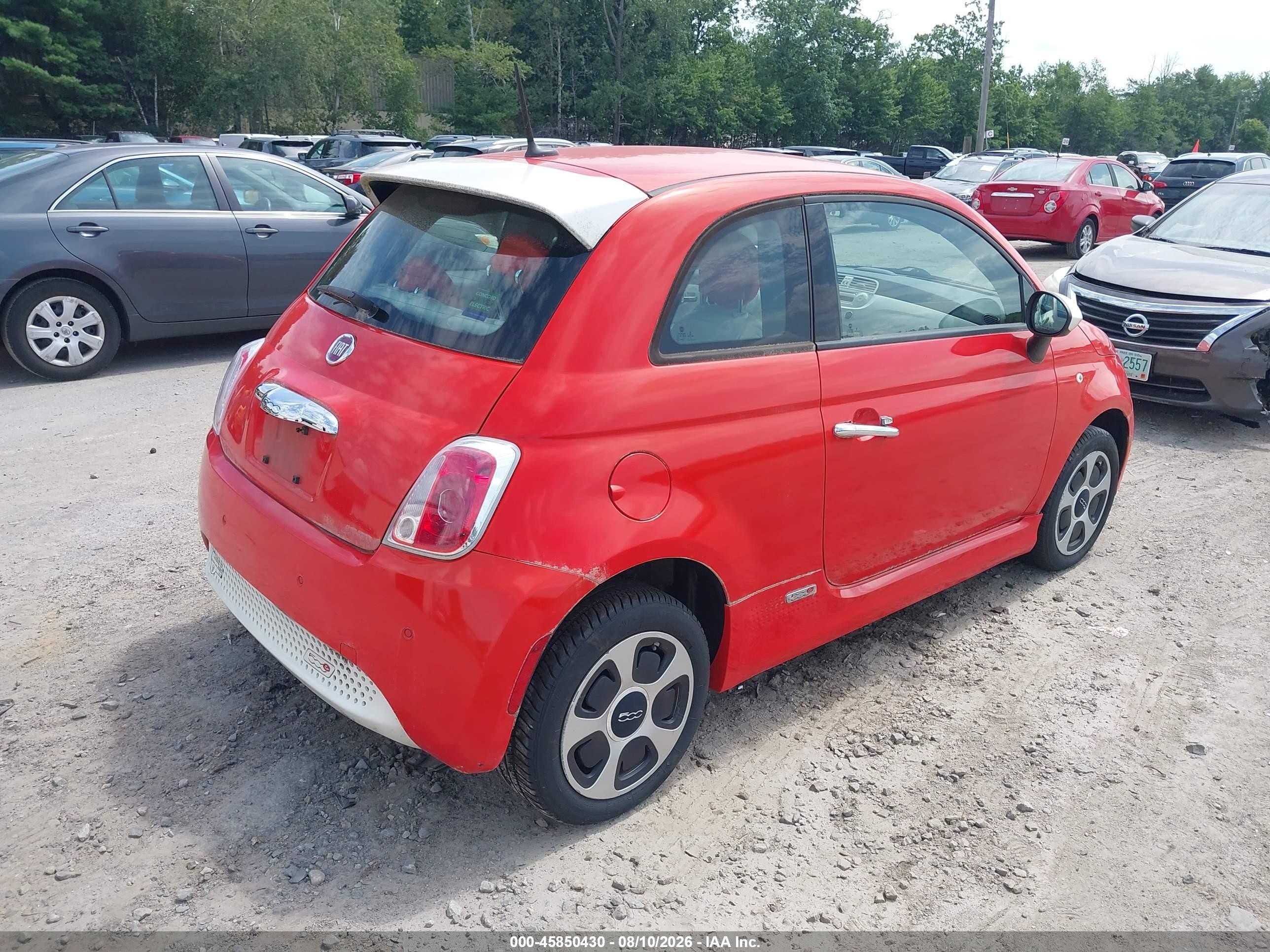 2014 Fiat 500e Battery Electric Orange vin: 3C3CFFGEXET172762