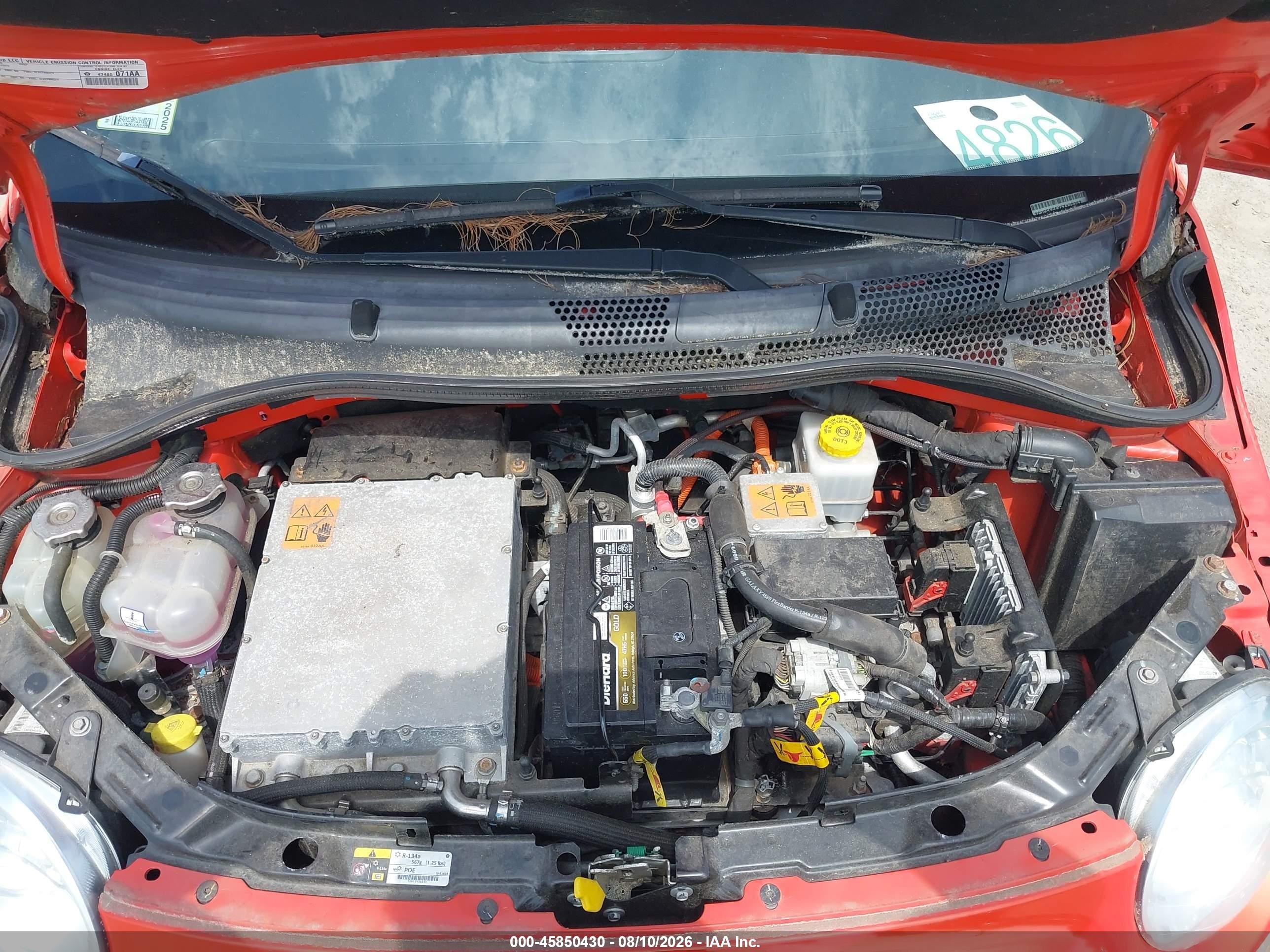 2014 Fiat 500e Battery Electric Orange vin: 3C3CFFGEXET172762