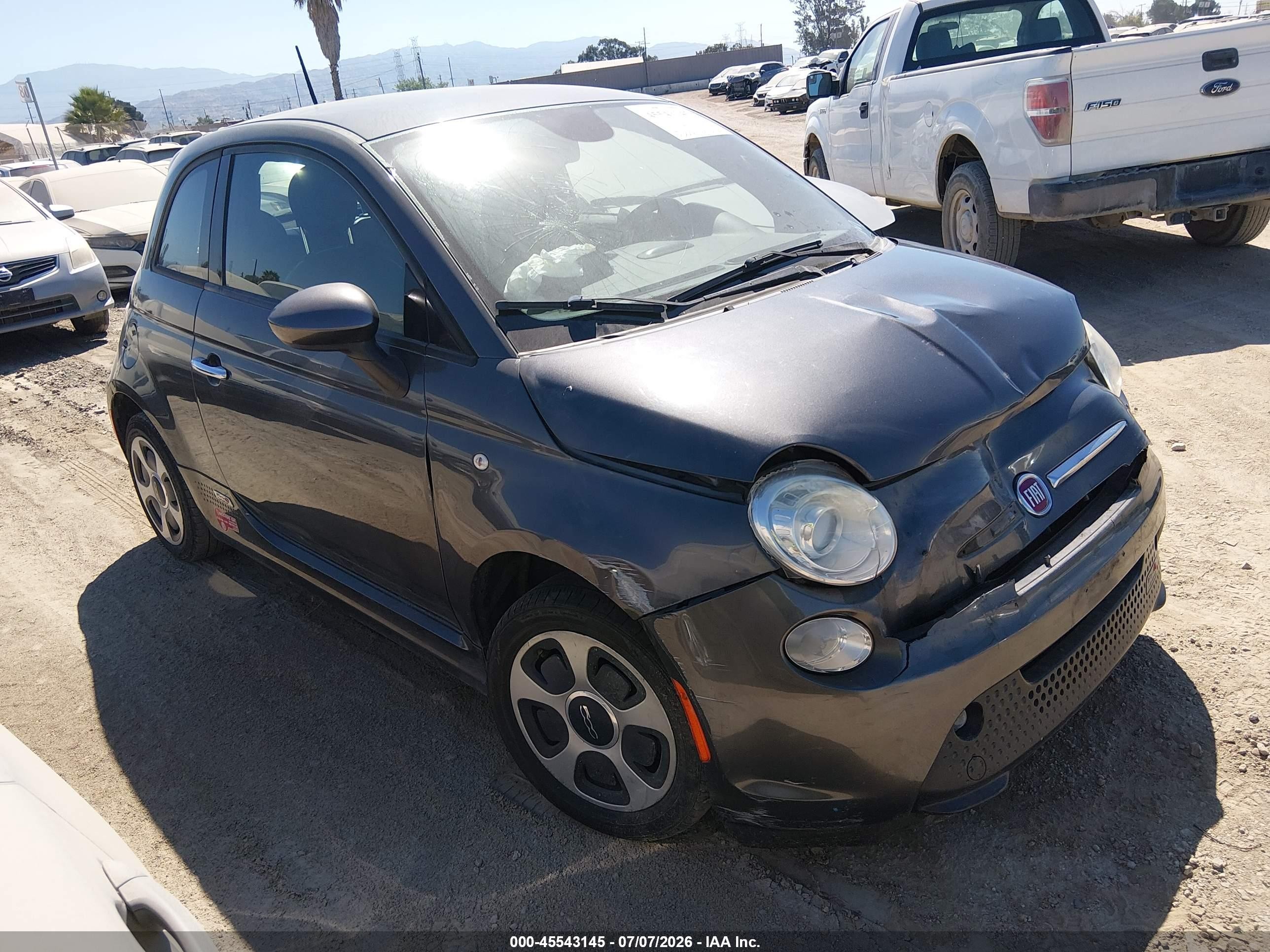 2014 Fiat 500e Battery Electric Gray vin: 3C3CFFGEXET175872