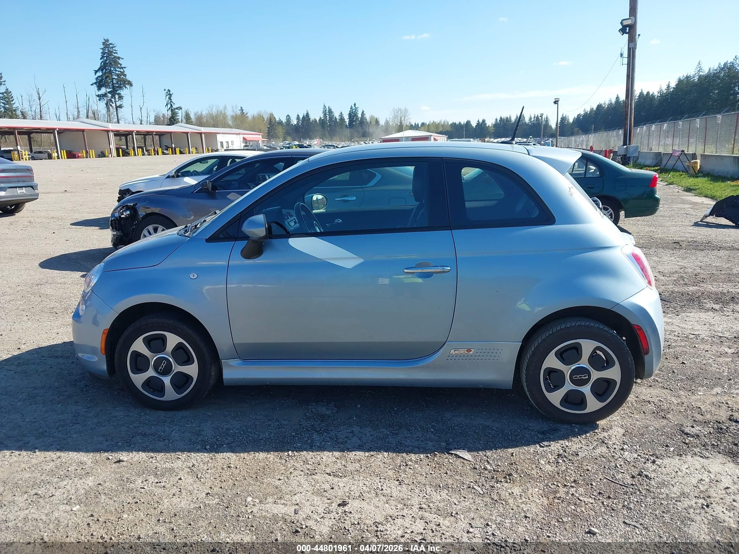 2015 Fiat 500e Battery Electric Light Blue vin: 3C3CFFGEXFT503082