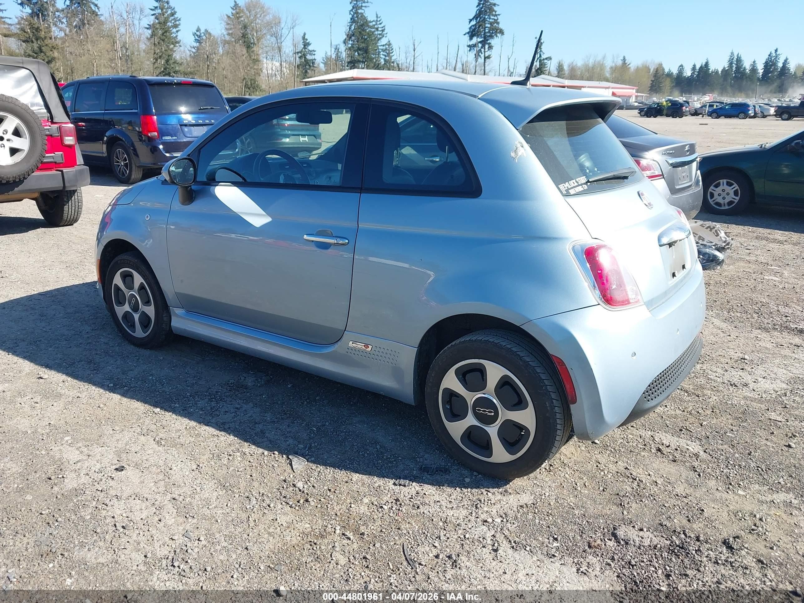 2015 Fiat 500e Battery Electric Light Blue vin: 3C3CFFGEXFT503082