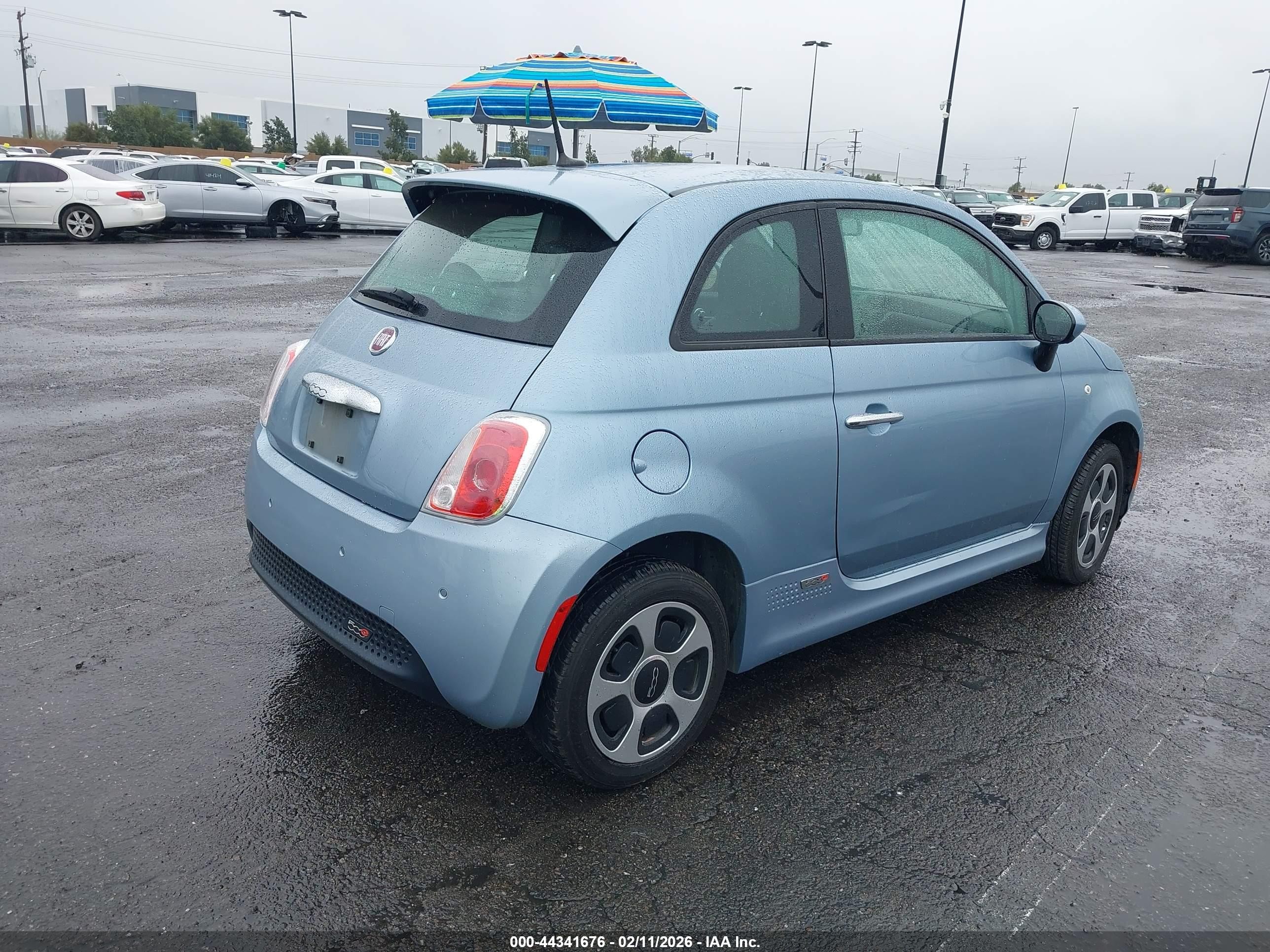 2015 Fiat 500e Battery Electric Light Blue vin: 3C3CFFGEXFT594046