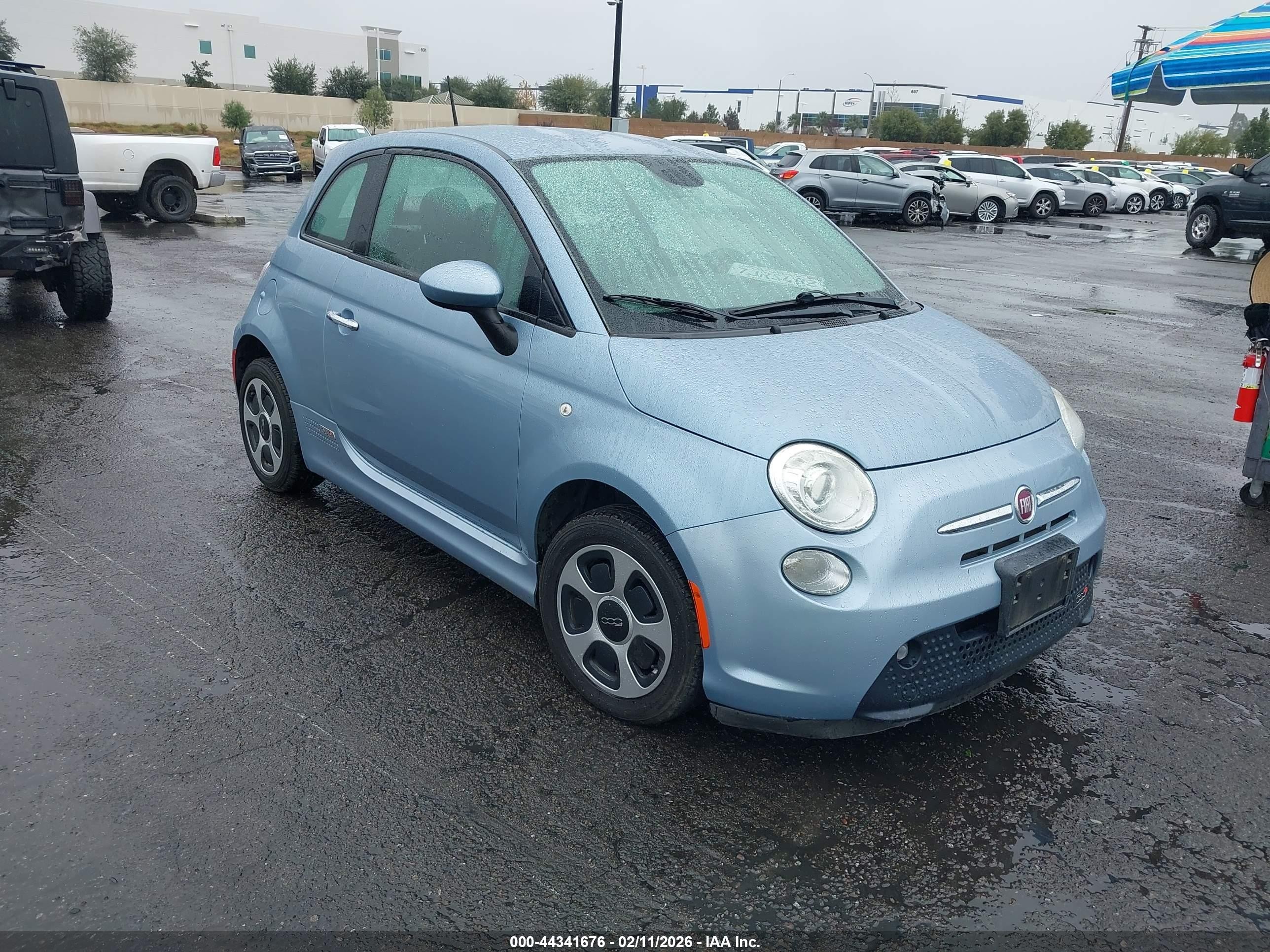 2015 Fiat 500e Battery Electric Light Blue vin: 3C3CFFGEXFT594046