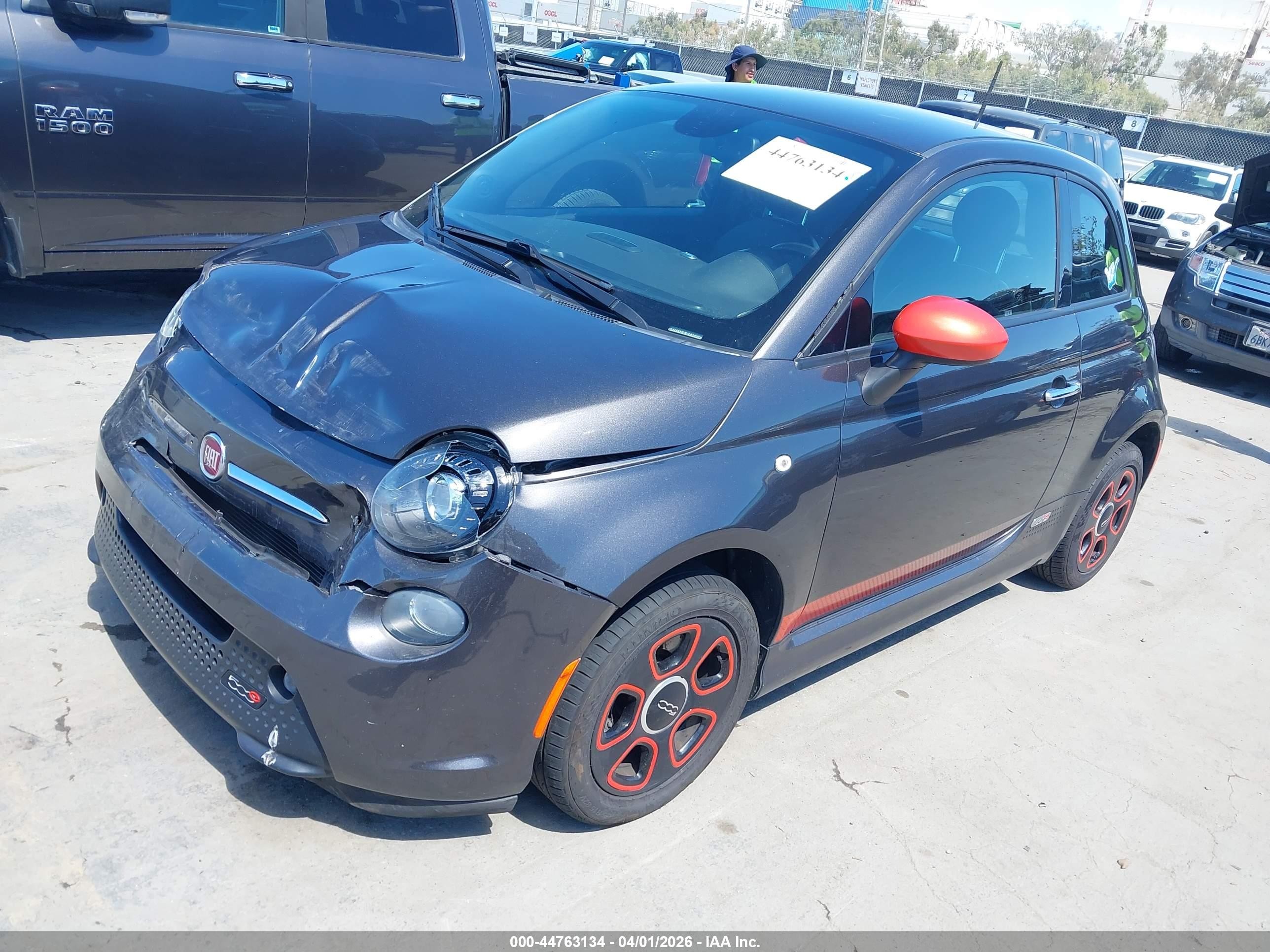 2015 Fiat 500e Battery Electric Gray vin: 3C3CFFGEXFT709695