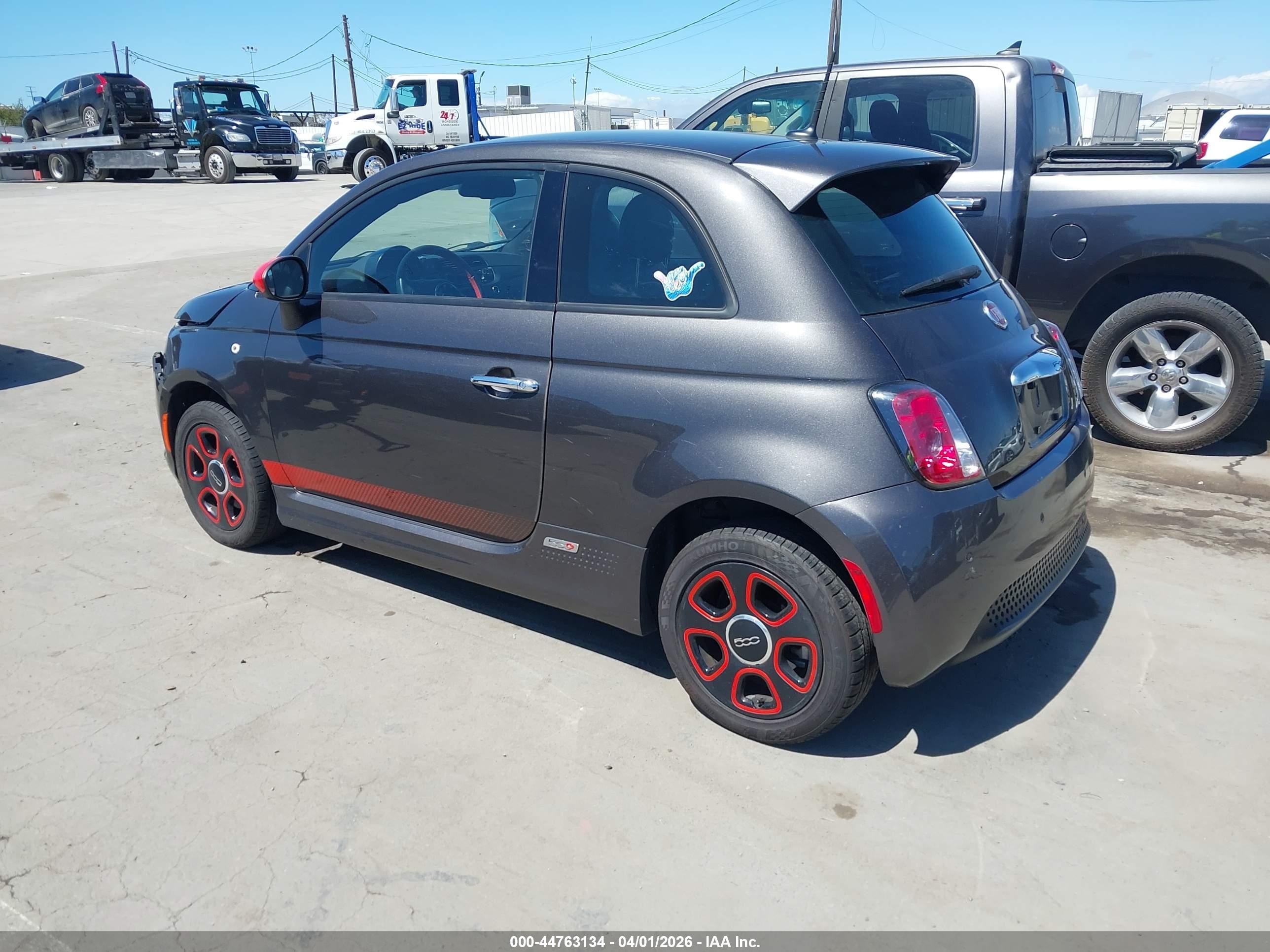2015 Fiat 500e Battery Electric Gray vin: 3C3CFFGEXFT709695