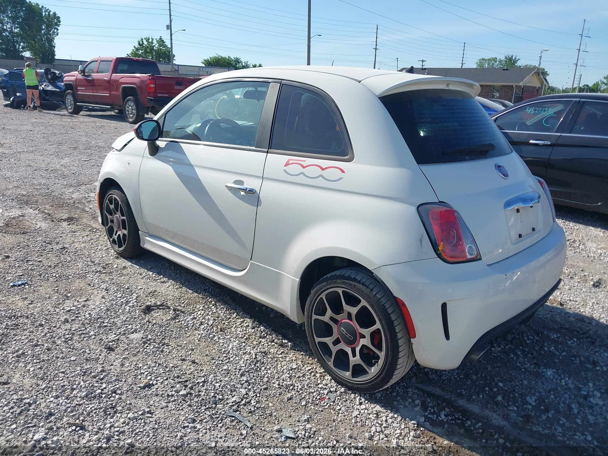2015 Fiat 500 Turbo White vin: 3C3CFFHH0FT690129