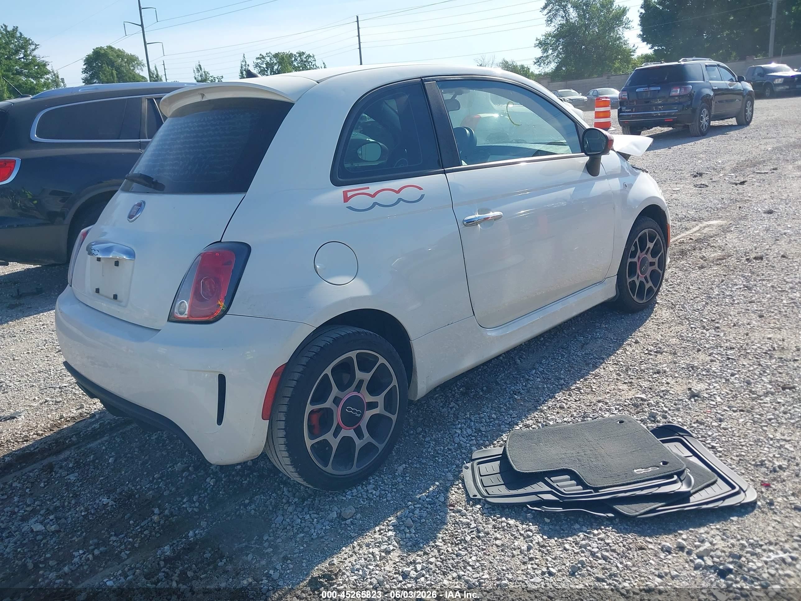 2015 Fiat 500 Turbo White vin: 3C3CFFHH0FT690129